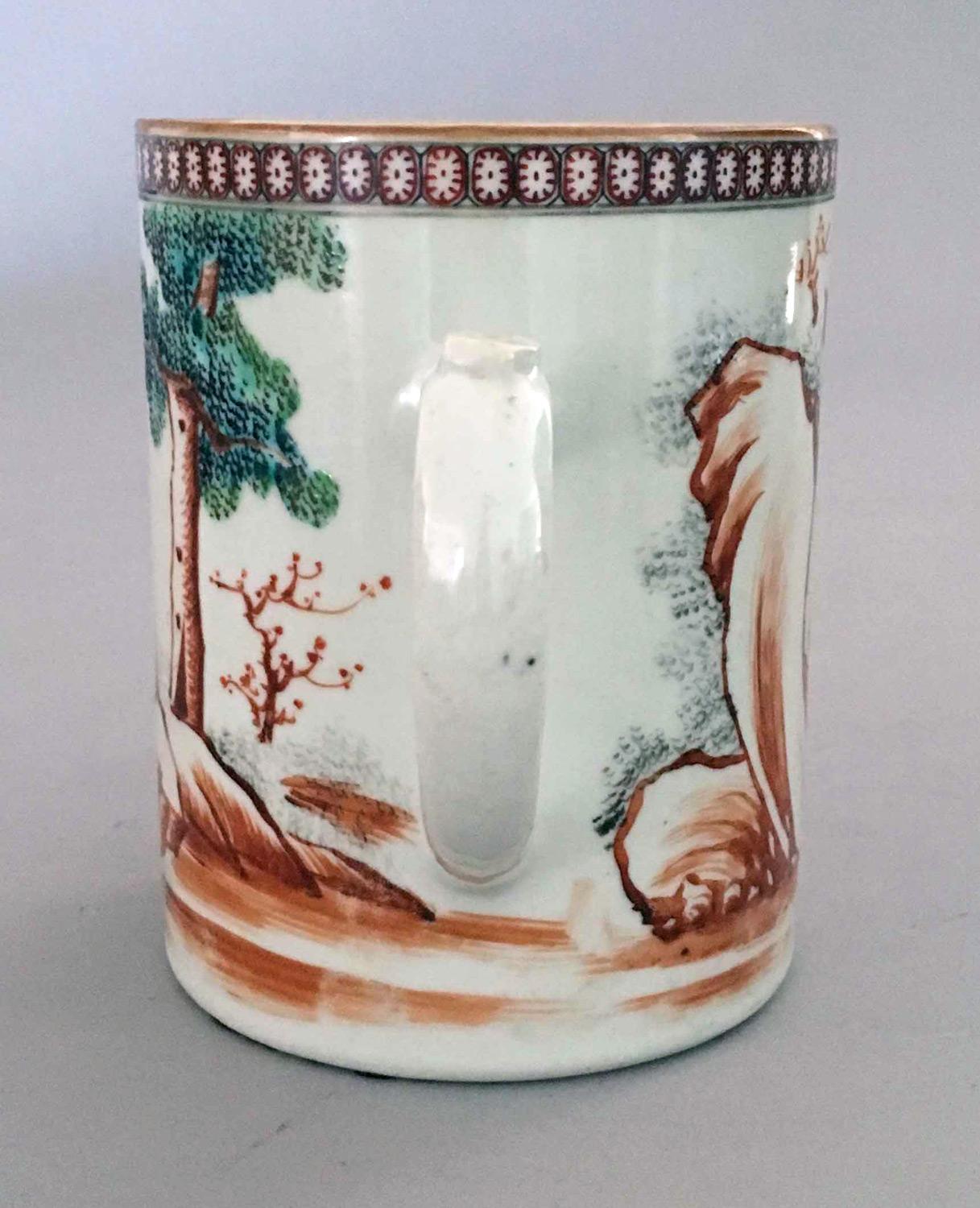 Glazed Chinese Qianlong 18th Century Famille Rose Mug