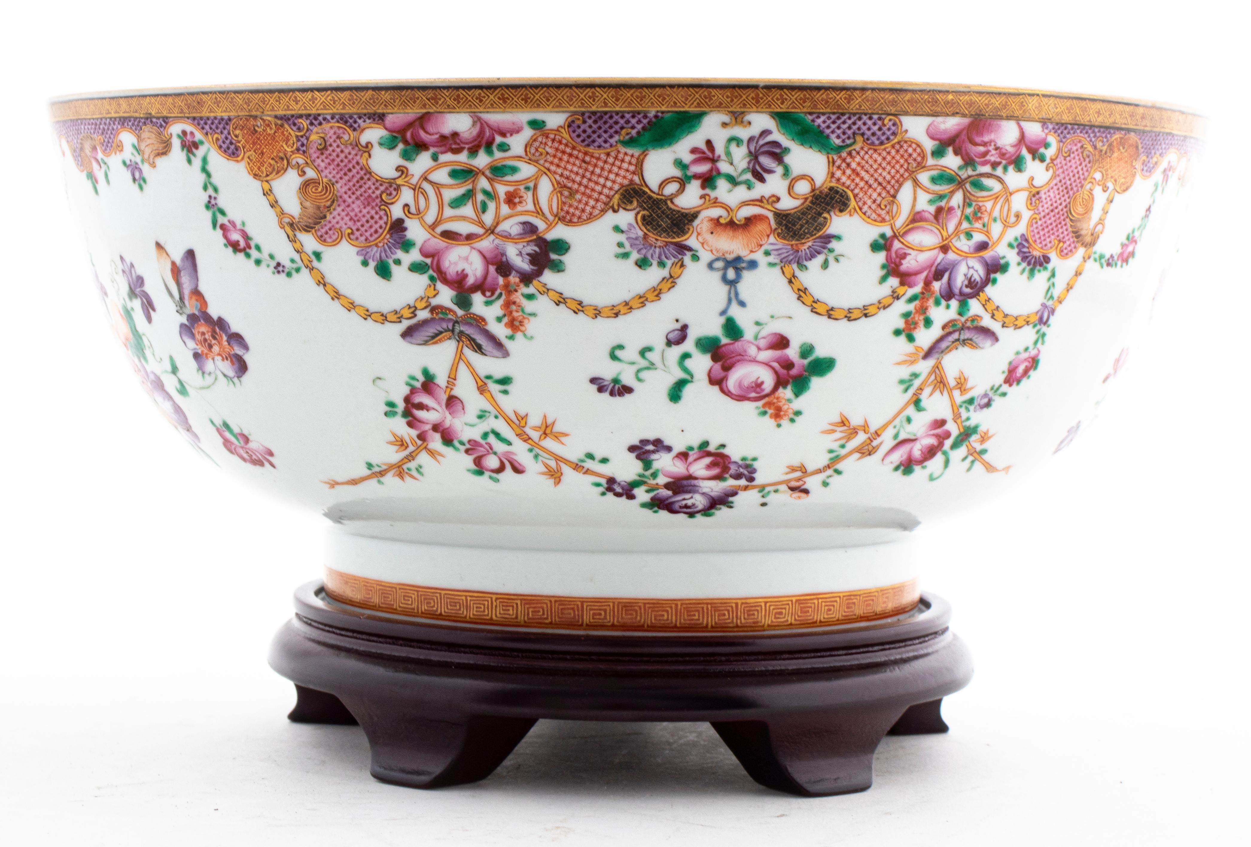 18th Century and Earlier Chinese Qianlong Period Porcelain Punch Bowl