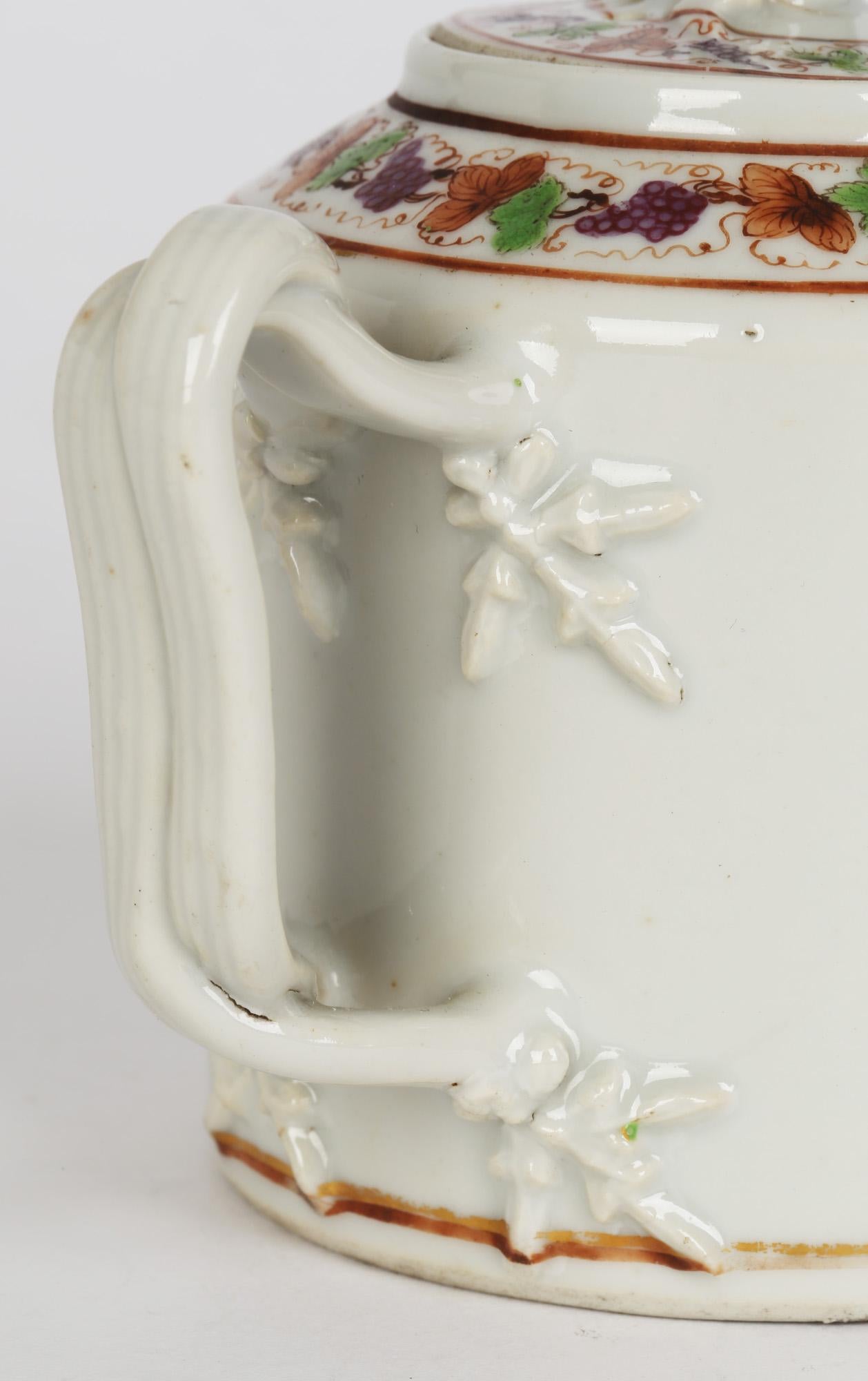 Chinese Qianlong Porcelain Floral Painted Export Teapot For Sale 7