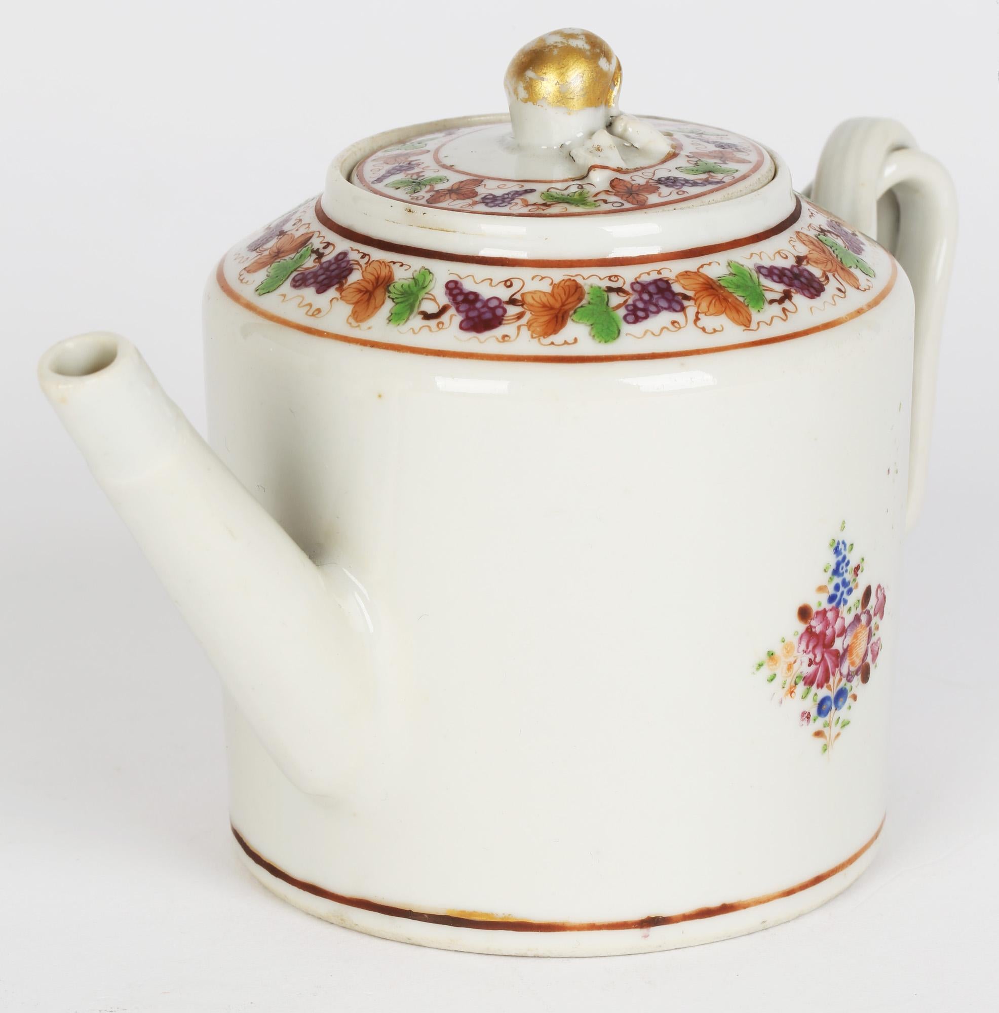 Chinese Qianlong Porcelain Floral Painted Export Teapot For Sale 9