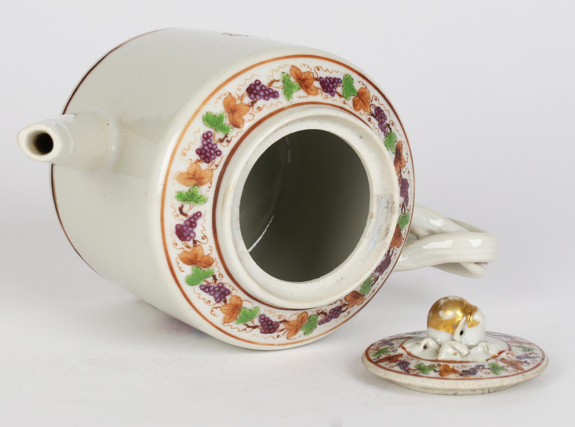 Qing Chinese Qianlong Porcelain Floral Painted Export Teapot For Sale