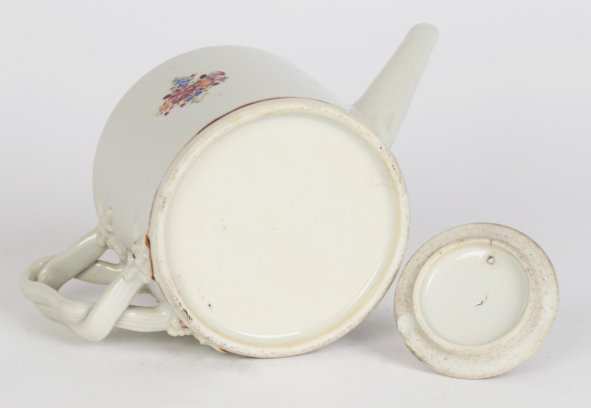 Chinese Qianlong Porcelain Floral Painted Export Teapot For Sale 2