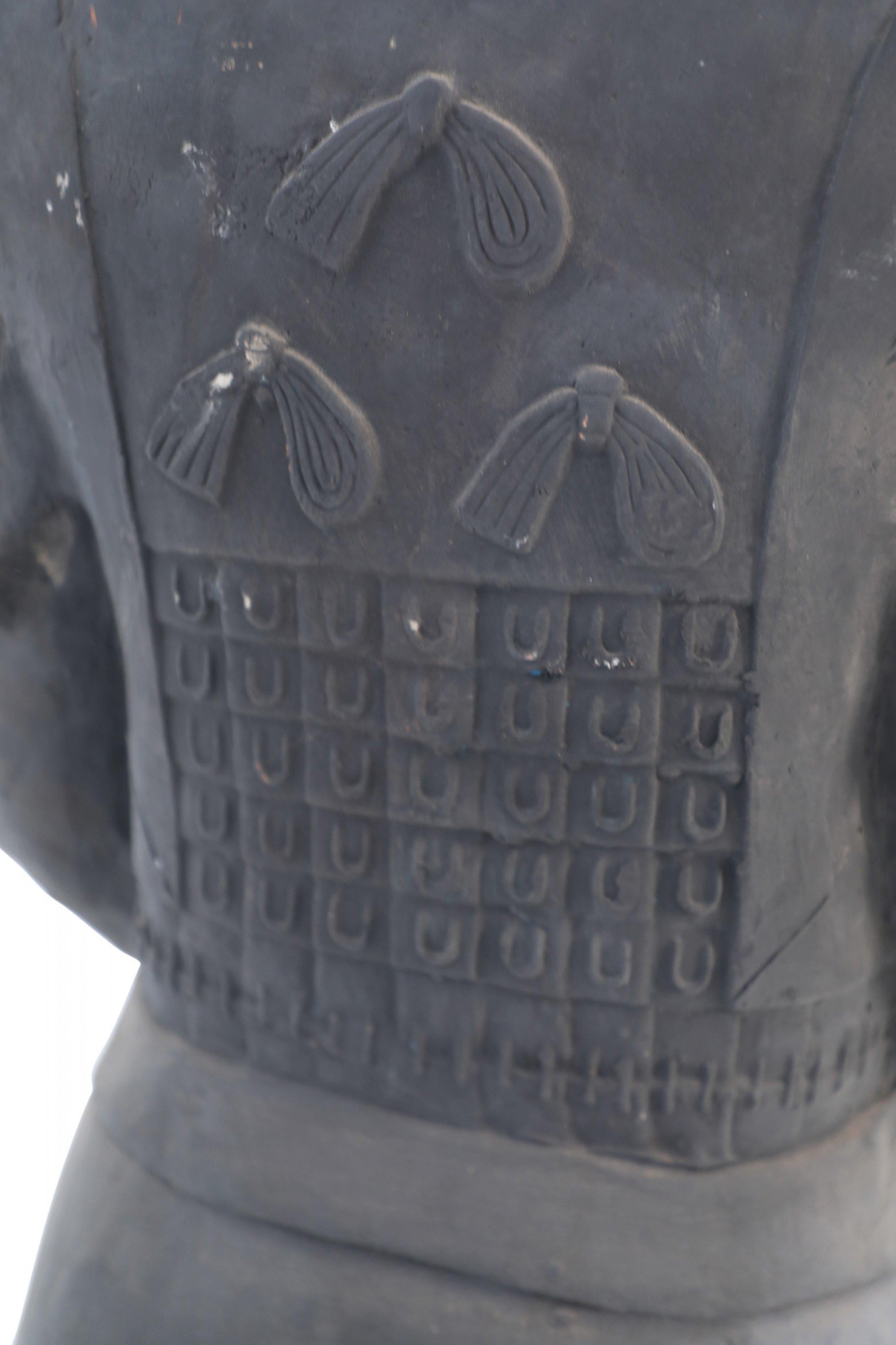 Chinese Qin Dynasty Style Life-Size Terracotta Soldier Statue For Sale 6