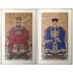 Antique Chinese Qing Ancestral Portraits