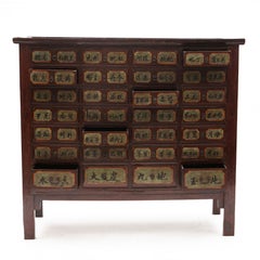 Chinese Qing Apothecary Cabinet with 28 Drawers, Original Lacquer