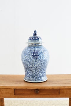 Chinese Qing Blue and White Porcelain Ginger Jar