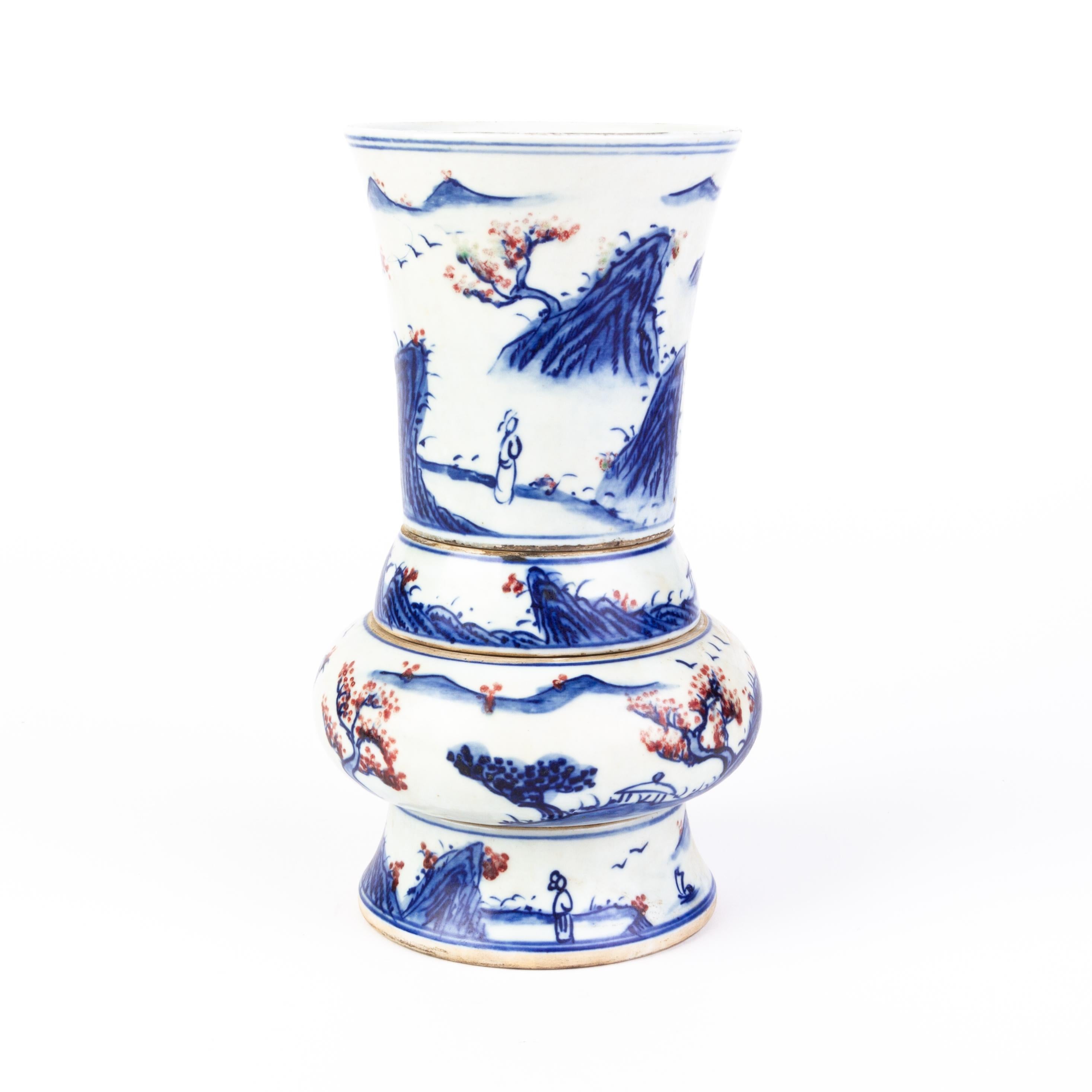 Chinese Blue & White Porcelain Gu Vase 19th Century with seal mark on base.
From a private collection.
Free international shipping. 