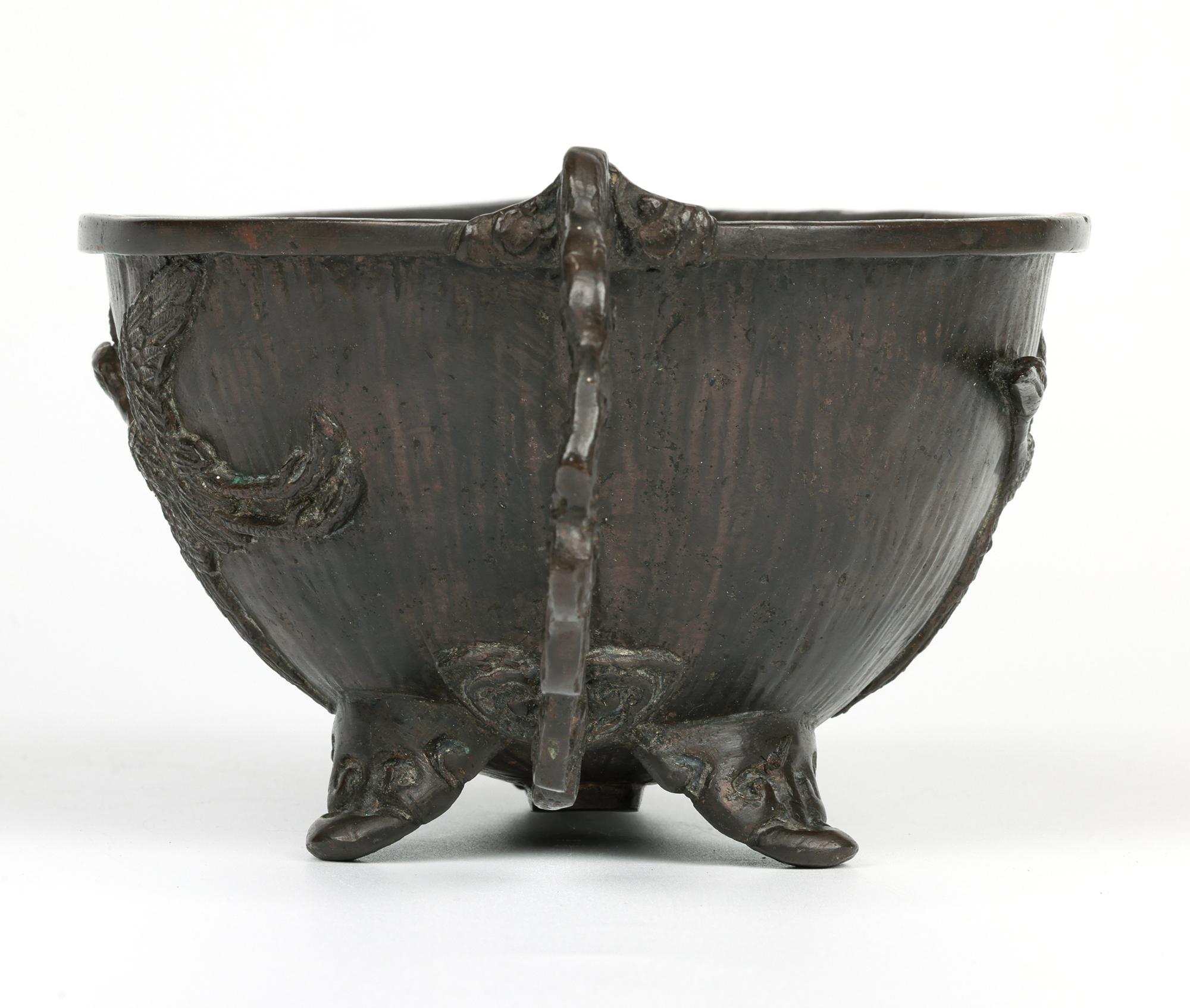 Barco chino Qing de bronce para salsas con grullas voladoras en venta 3