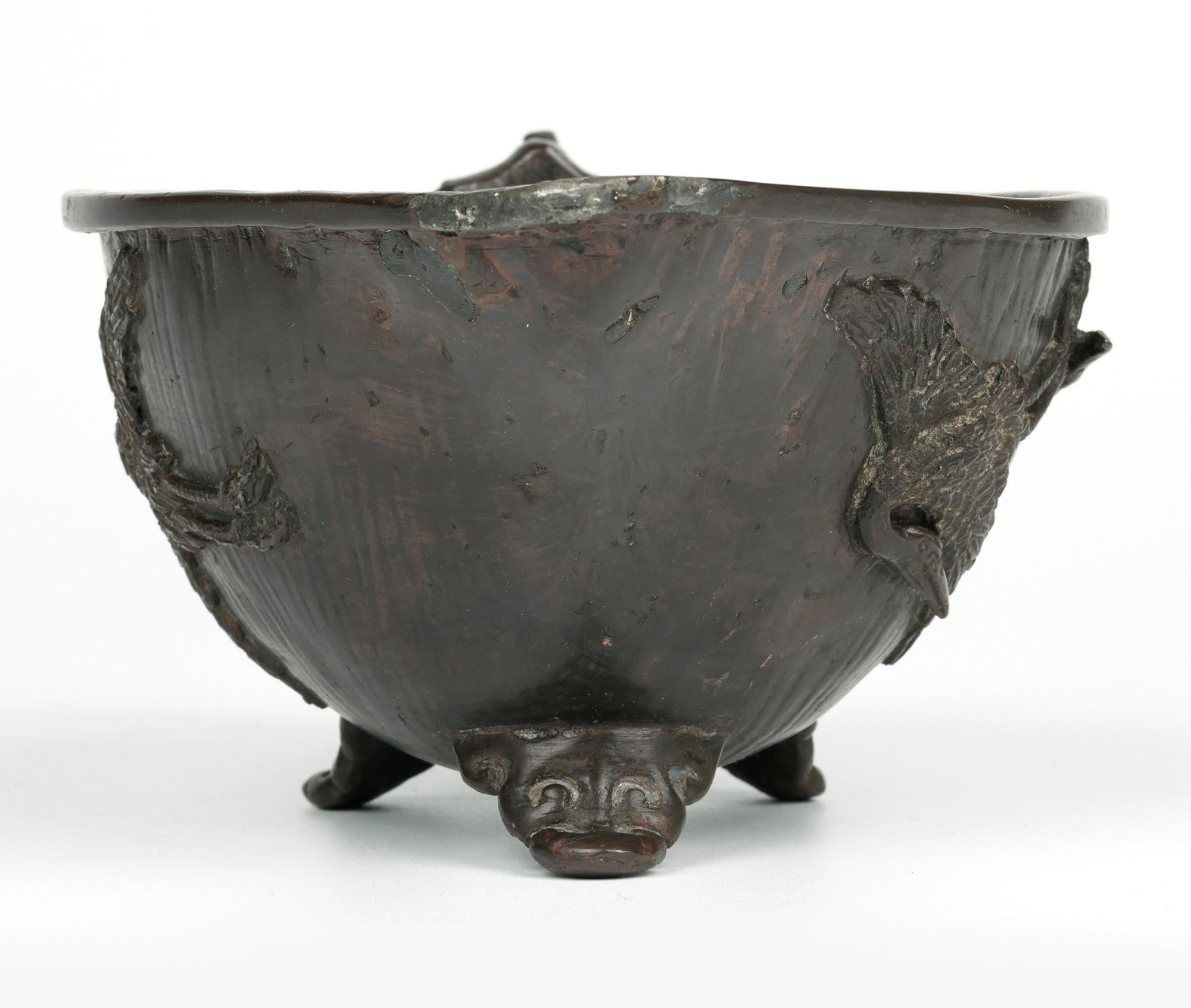 Barco chino Qing de bronce para salsas con grullas voladoras en venta 10