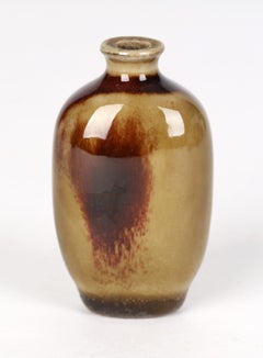 Chinese Qing Brown Patchwork Glazed Porcelain Snuff Bottle