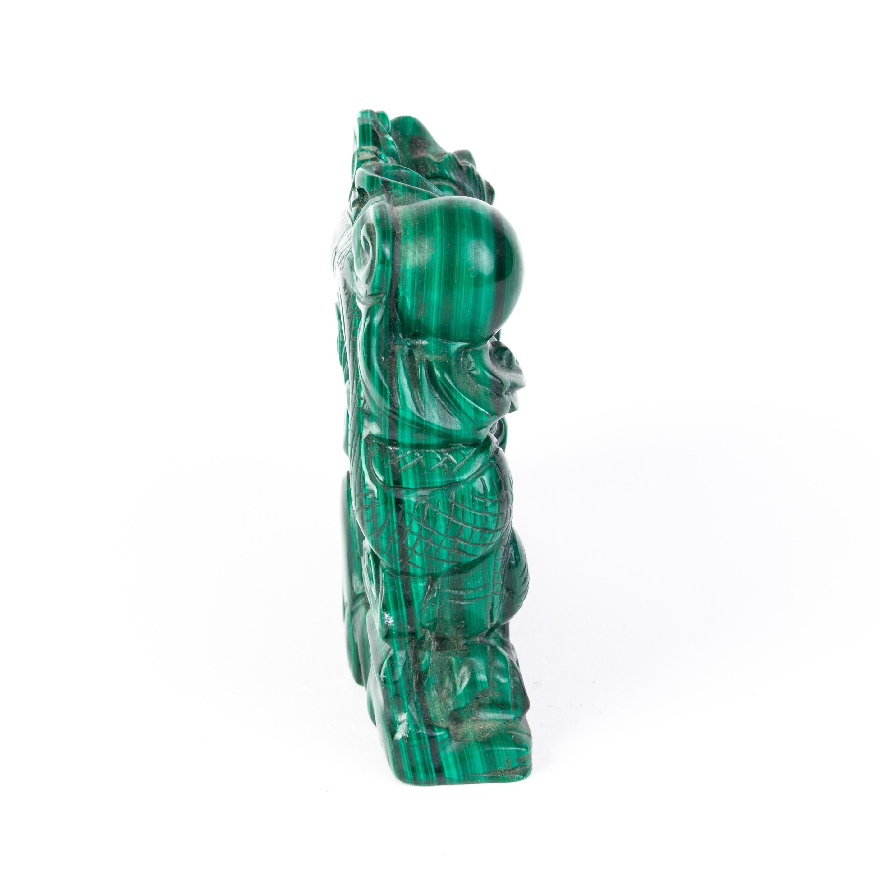 A finely carved Chinese malachite dragon sculpture.
Very good condition.
From a private collection.
Free international shipping.