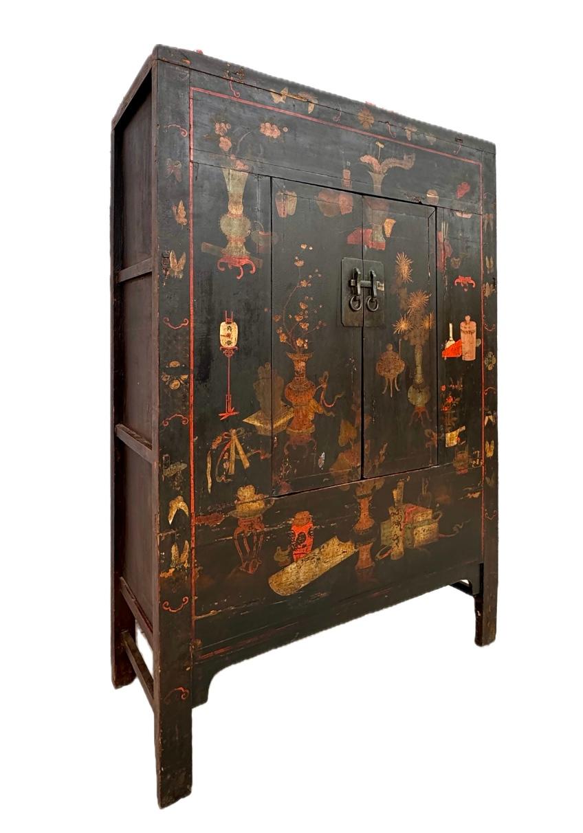 Armario Chino Qing Chinoiserie Lacado en venta 6