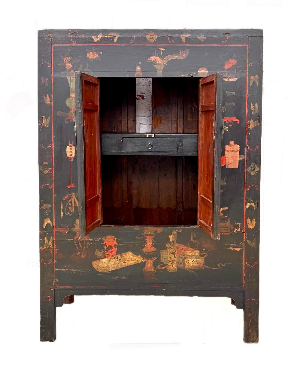 Armario Chino Qing Chinoiserie Lacado en venta 3