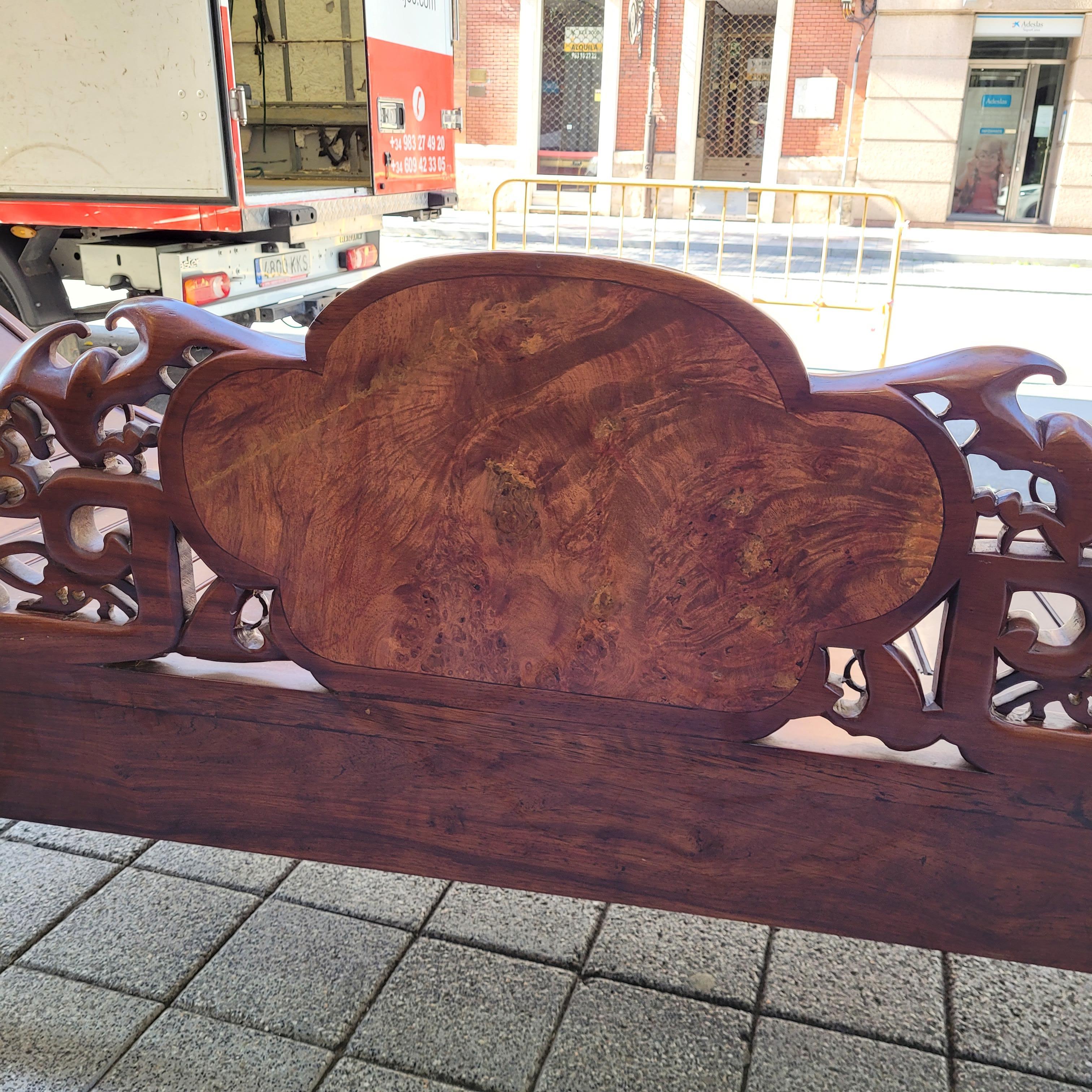 Letto da giorno cinese Qing rosso Wood, letto da oppio femminile, legno in vendita 9