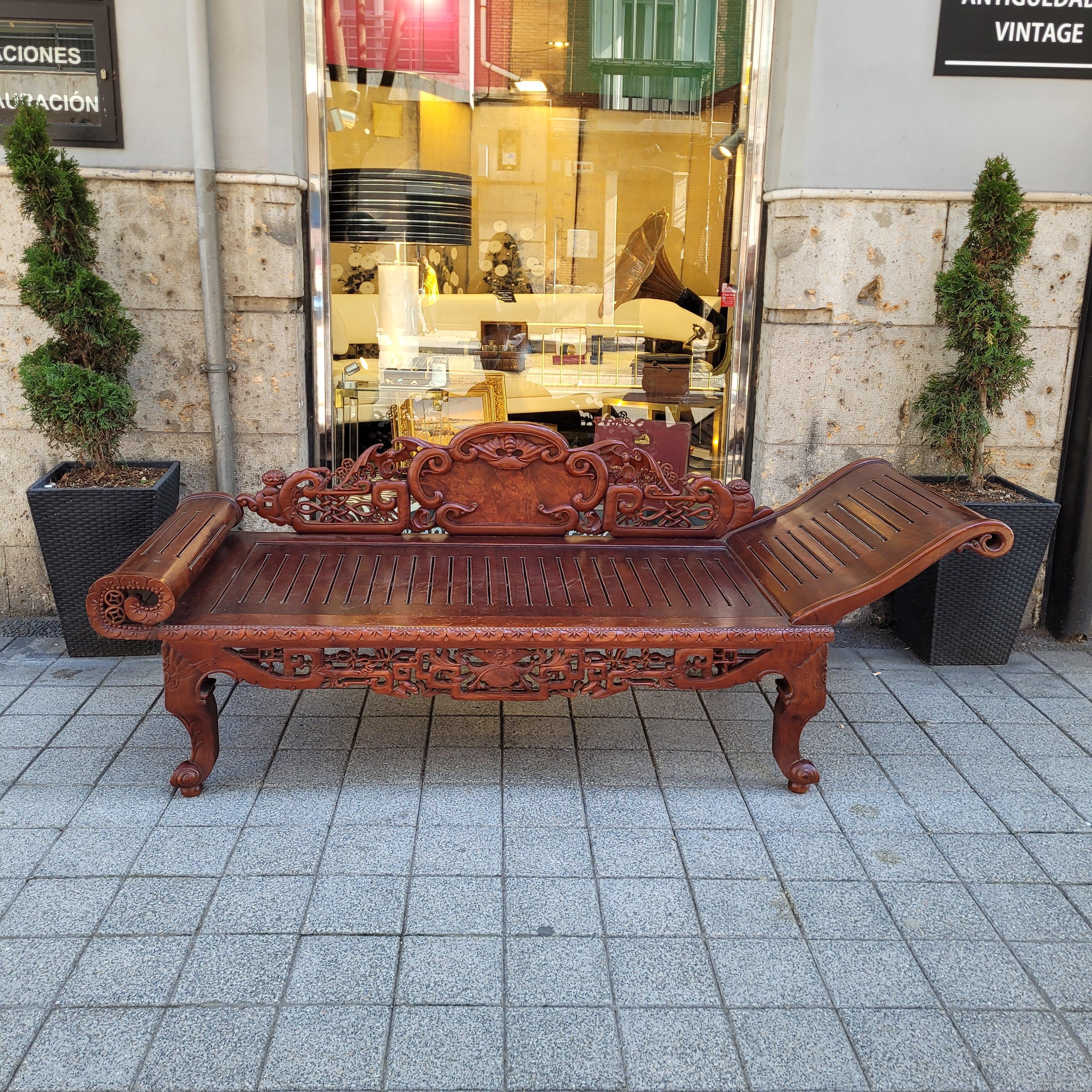 Legno massiccio Letto da giorno cinese Qing rosso Wood, letto da oppio femminile, legno in vendita