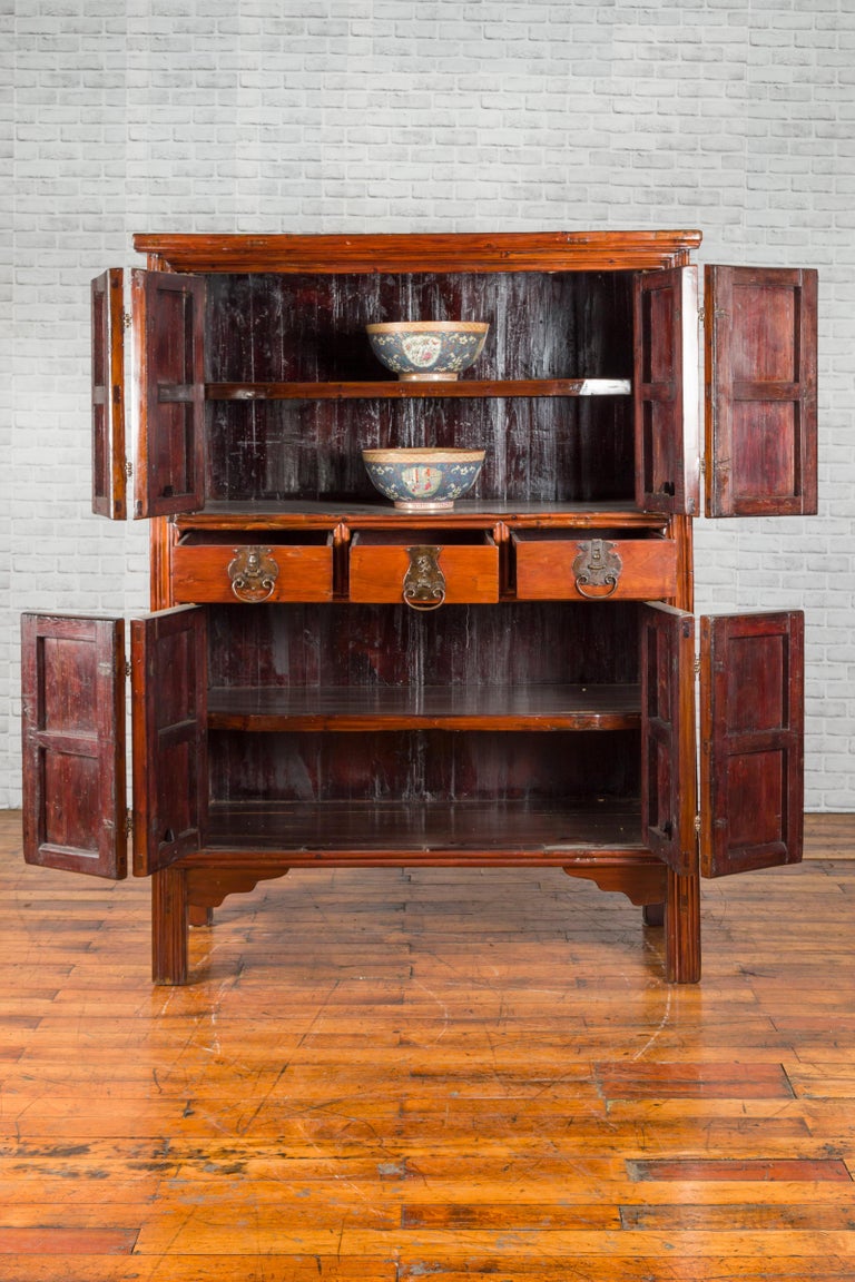 Chinese Qing Dynasty 19th Century Accordion Doors with Three