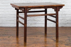 Chinese Qing Dynasty 19th Century Altar Console Table with Carved Apron