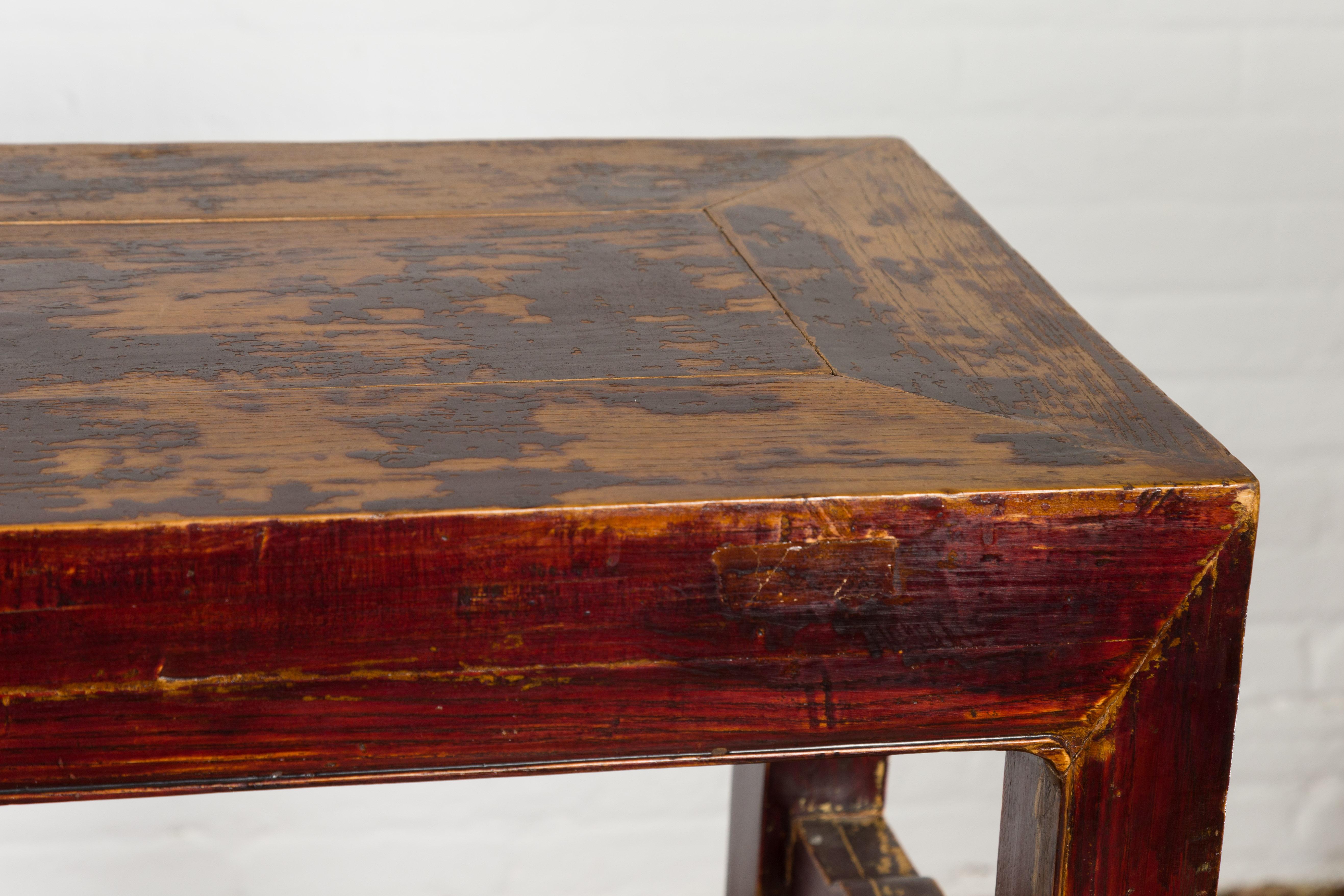 Chinese Qing Dynasty 19th Century Altar Console Table with Original Lacquer For Sale 7