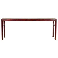 Chinese Qing Dynasty 19th Century Altar Console Table with Original Lacquer