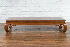 Qing Dynasty 19th Century Coffee Table with Chow Legs and Carved Apron