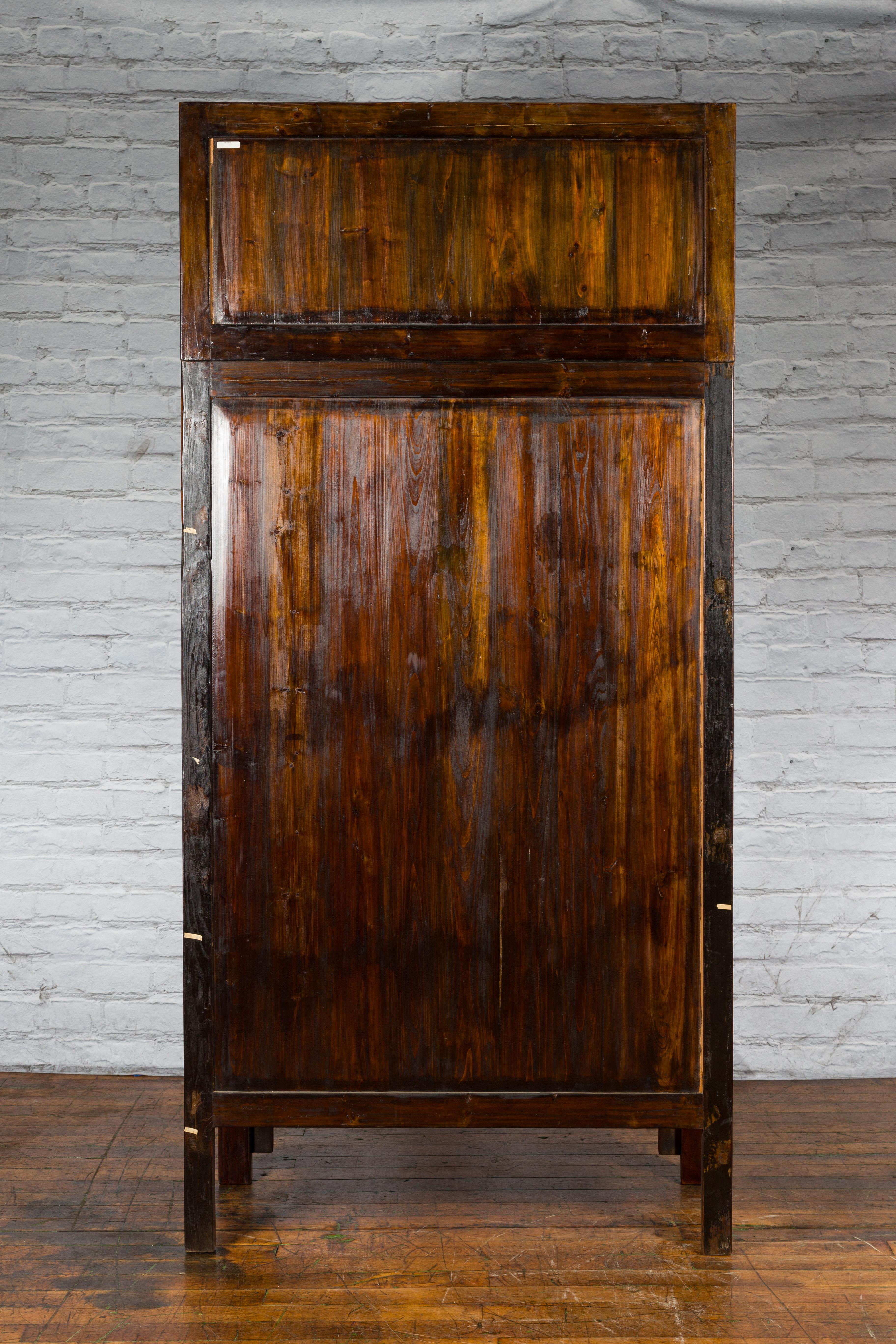 Chinese Qing Dynasty 19th Century Compound Cabinet with Brass Hardware For Sale 13