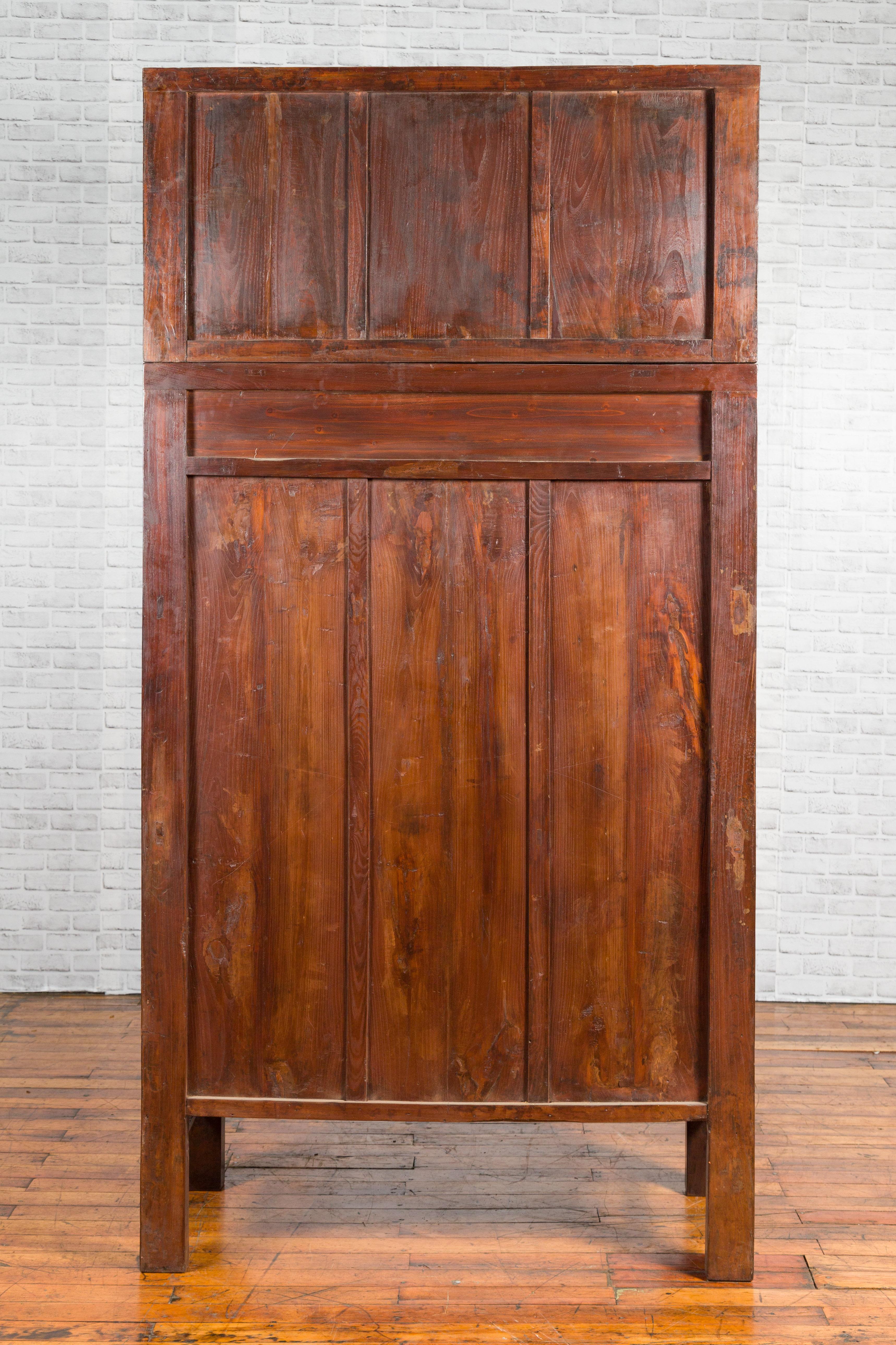 Chinese Qing Dynasty Compound Cabinet with Drawers and Hidden Panel For Sale 5