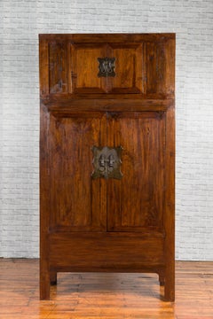Chinese Qing Dynasty Compound Cabinet with Drawers and Hidden Panel
