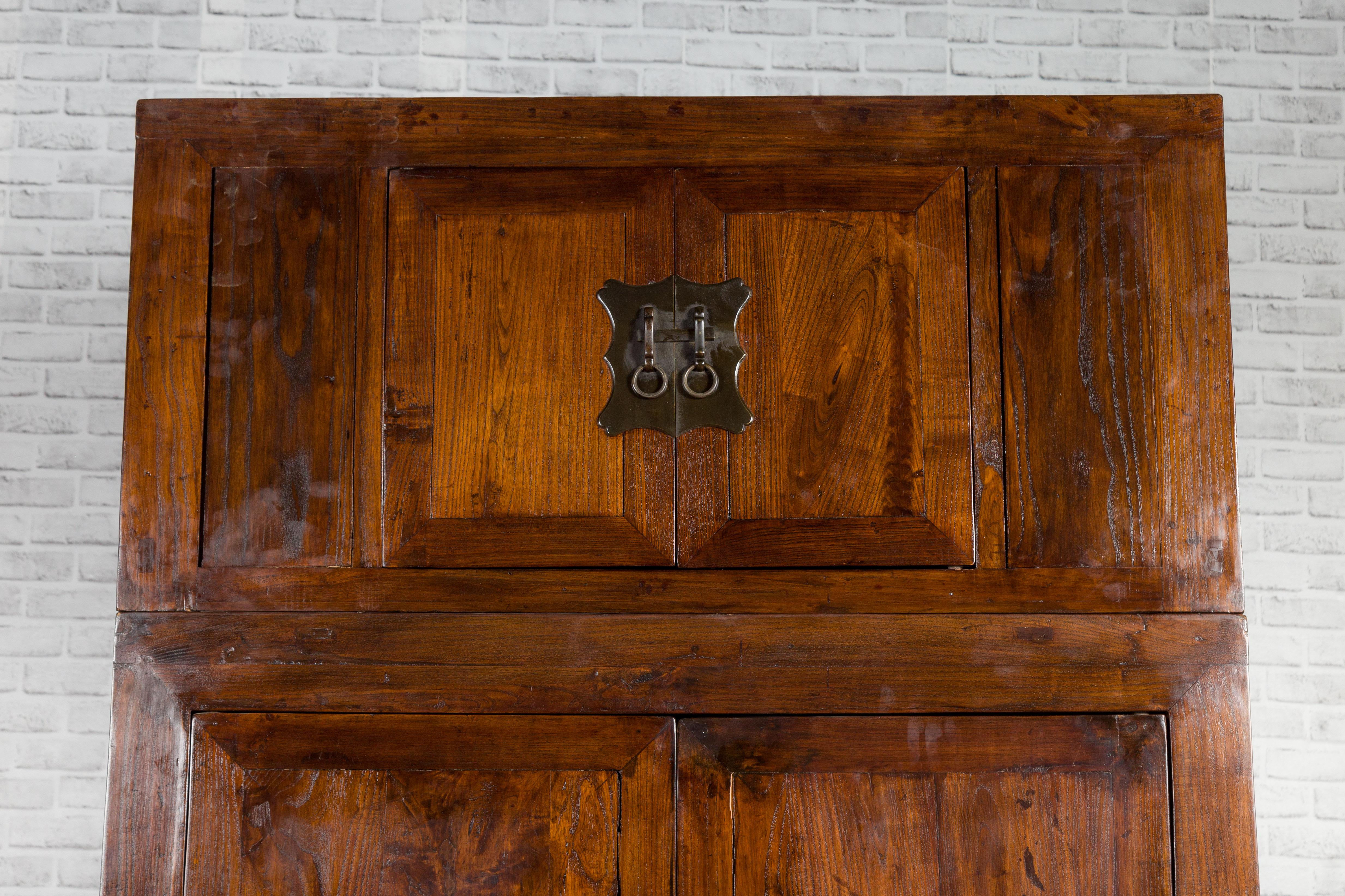 Chinese Qing Dynasty Compound Cabinet with Drawers and Hidden Panel For Sale 1