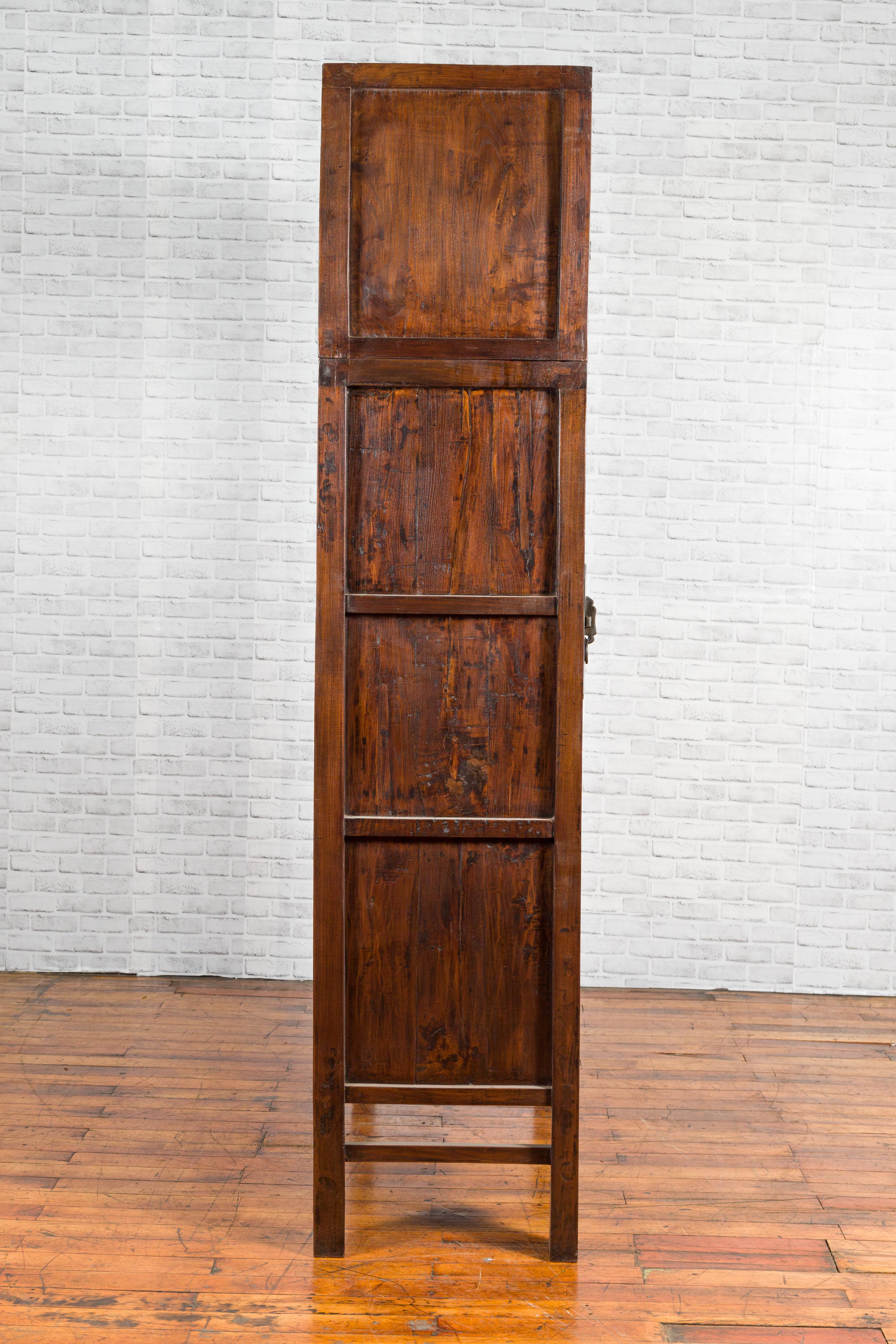 Chinese Qing Dynasty Compound Cabinet with Drawers and Hidden Panel For Sale 4