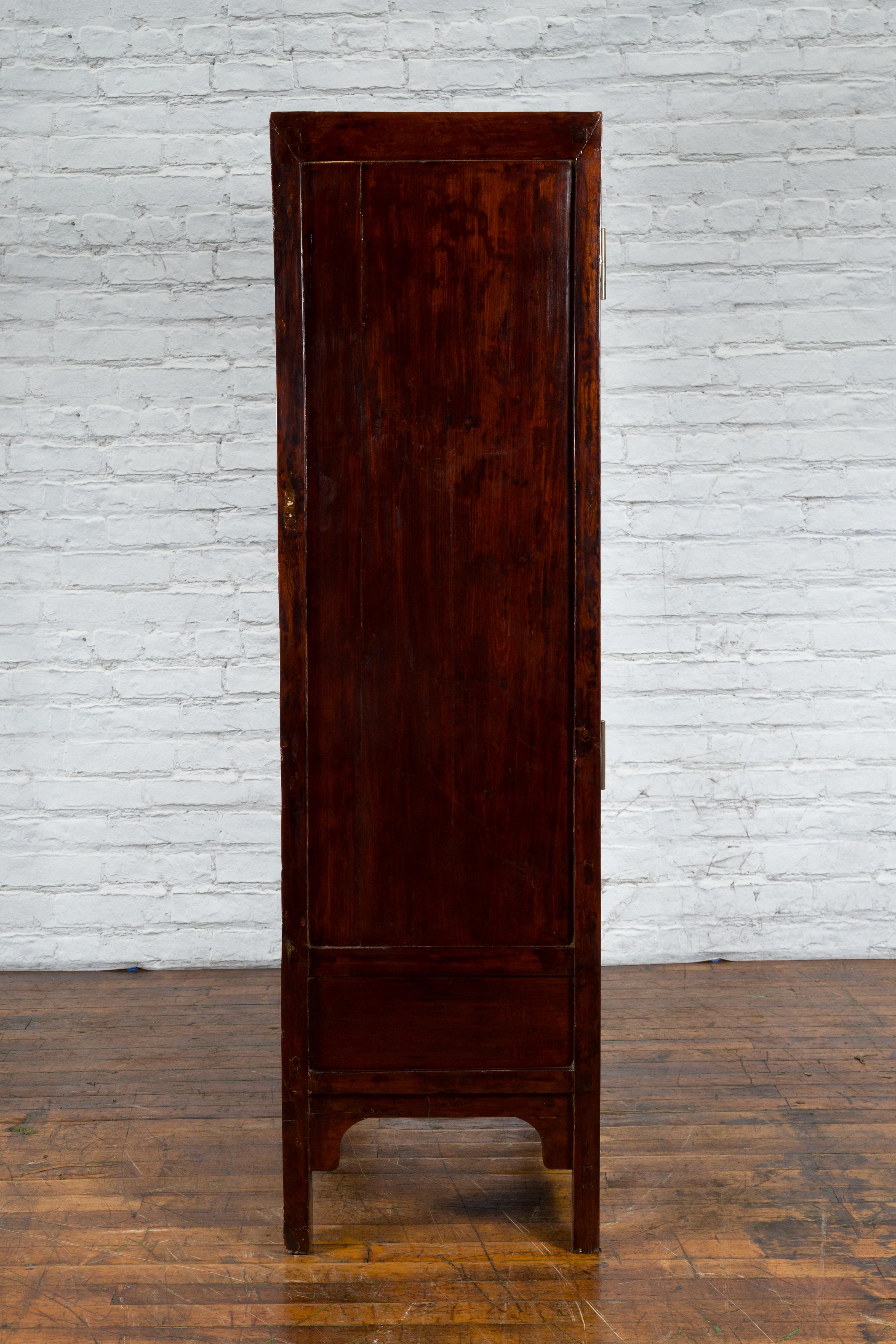 Chinese Qing Dynasty 19th Century Elm Cabinet with Doors and Four Drawers For Sale 6