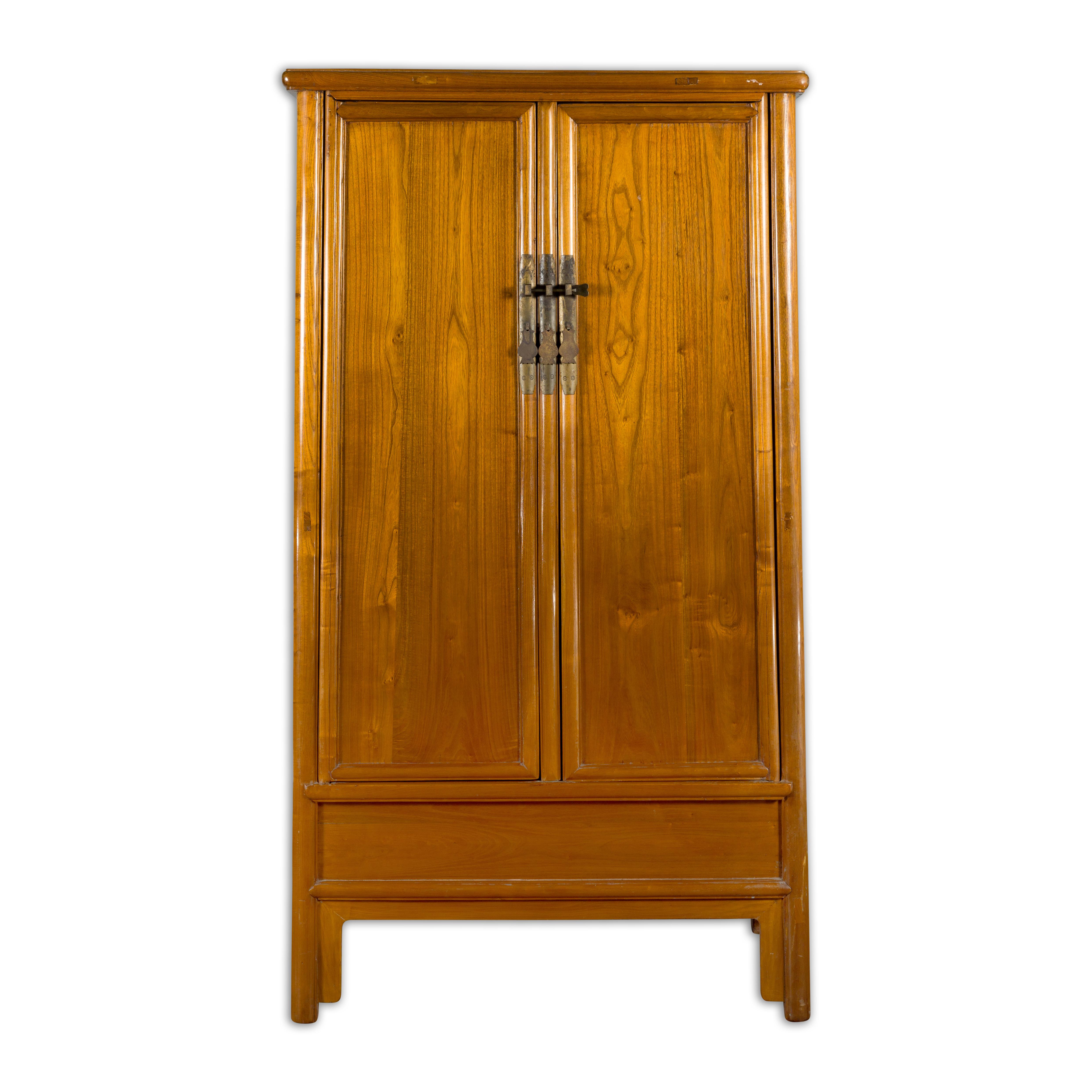 Chinese Qing Dynasty 19th Century Elmwood Noodle Cabinet with Hidden Drawers For Sale 10