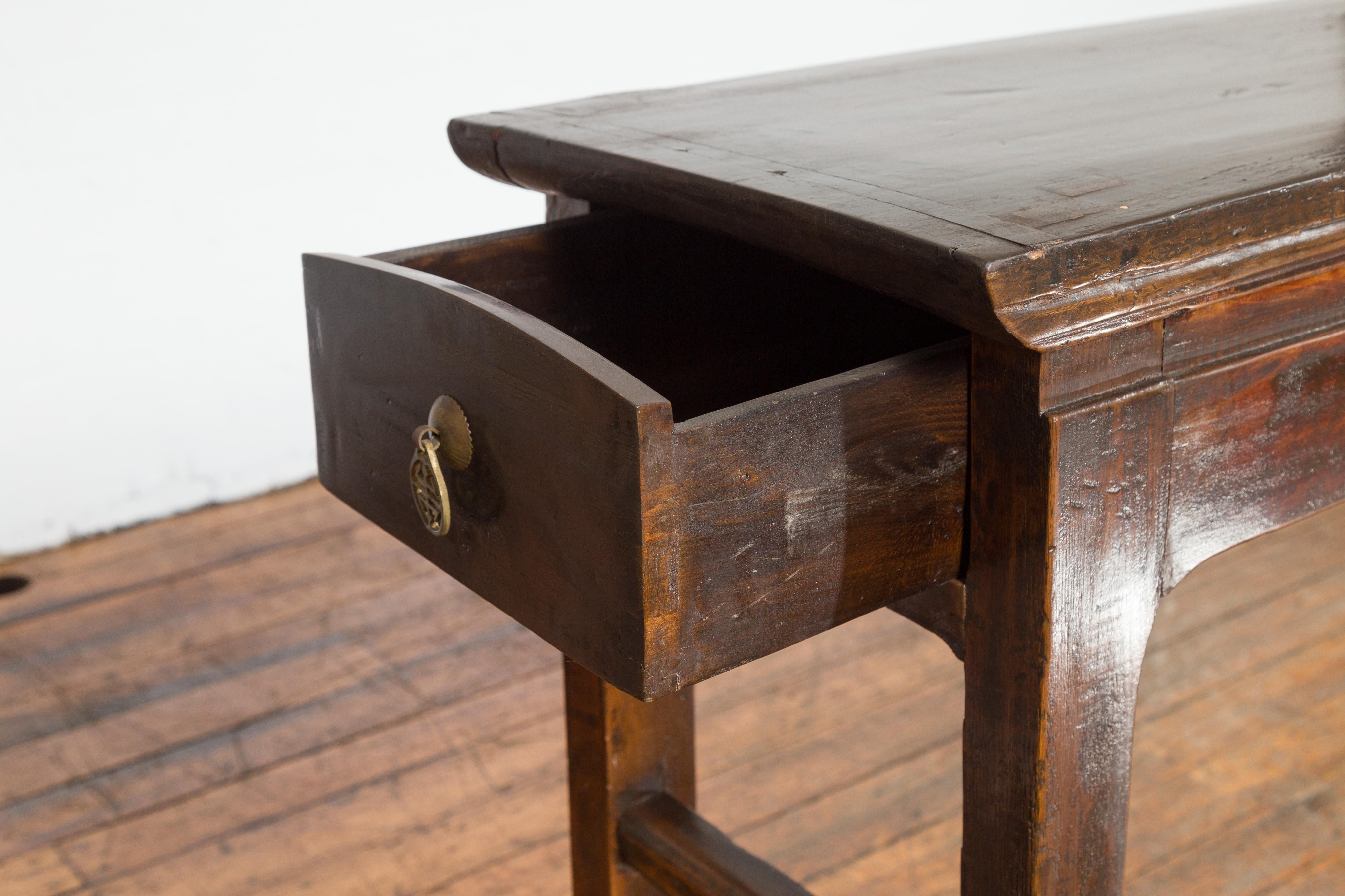 Chinese Qing Dynasty 19th Century Long Altar Console Table with Original Patina 2