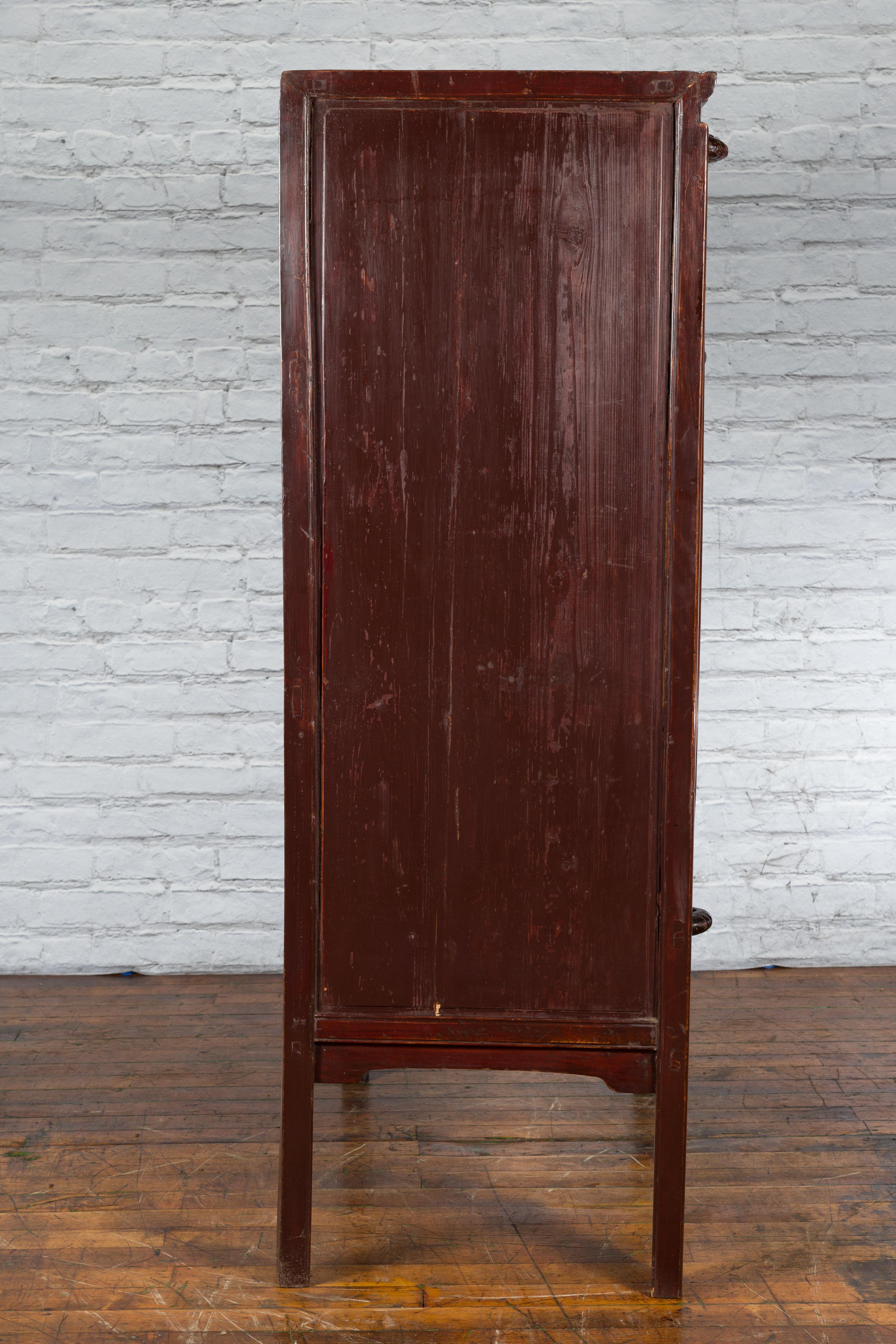 Chinese Qing Dynasty 19th Century Ningbo Cypress Cabinet with Brass Hardware For Sale 10