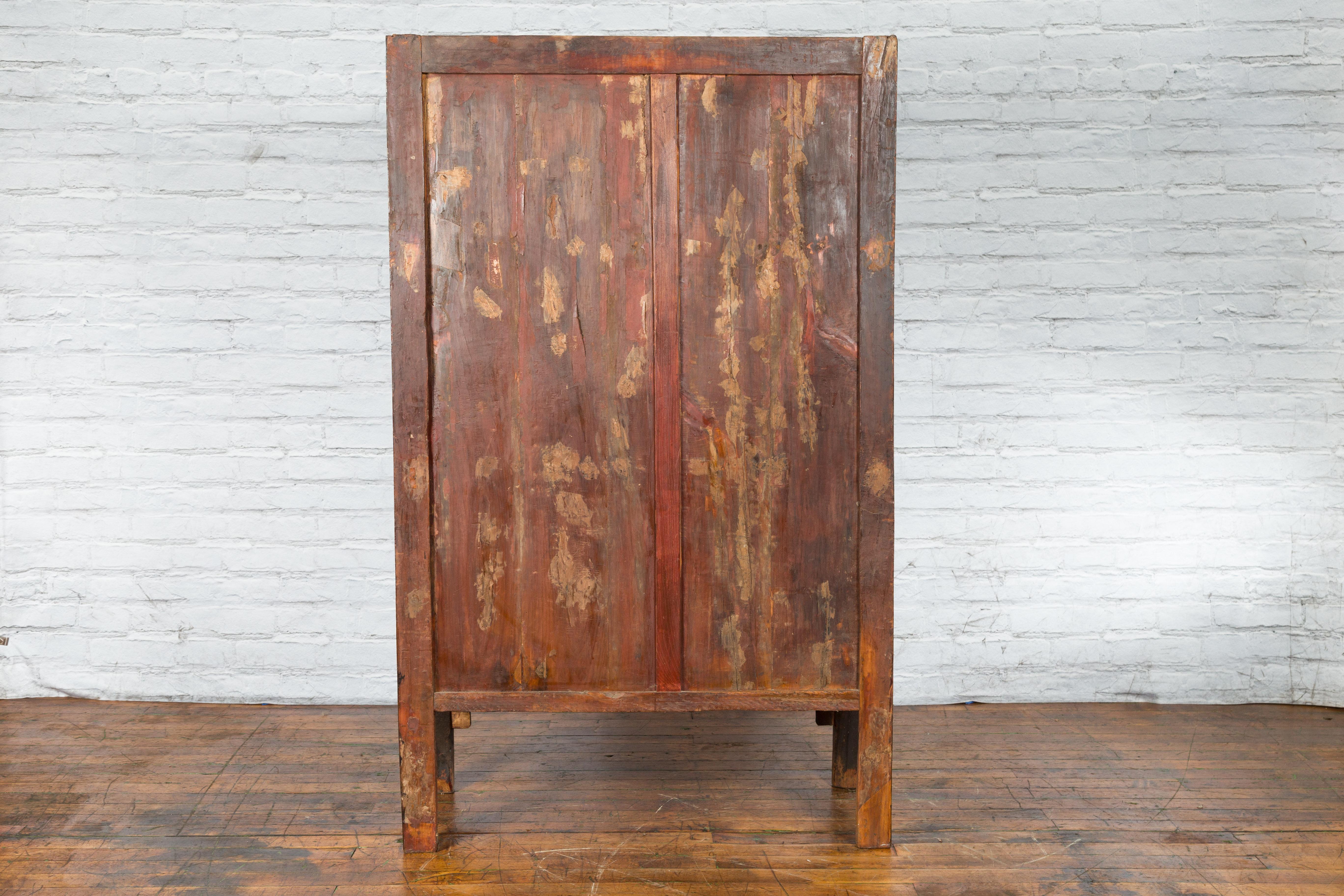 Chinese Qing Dynasty 19th Century Shanxi Cabinet with Original Black Lacquer For Sale 7