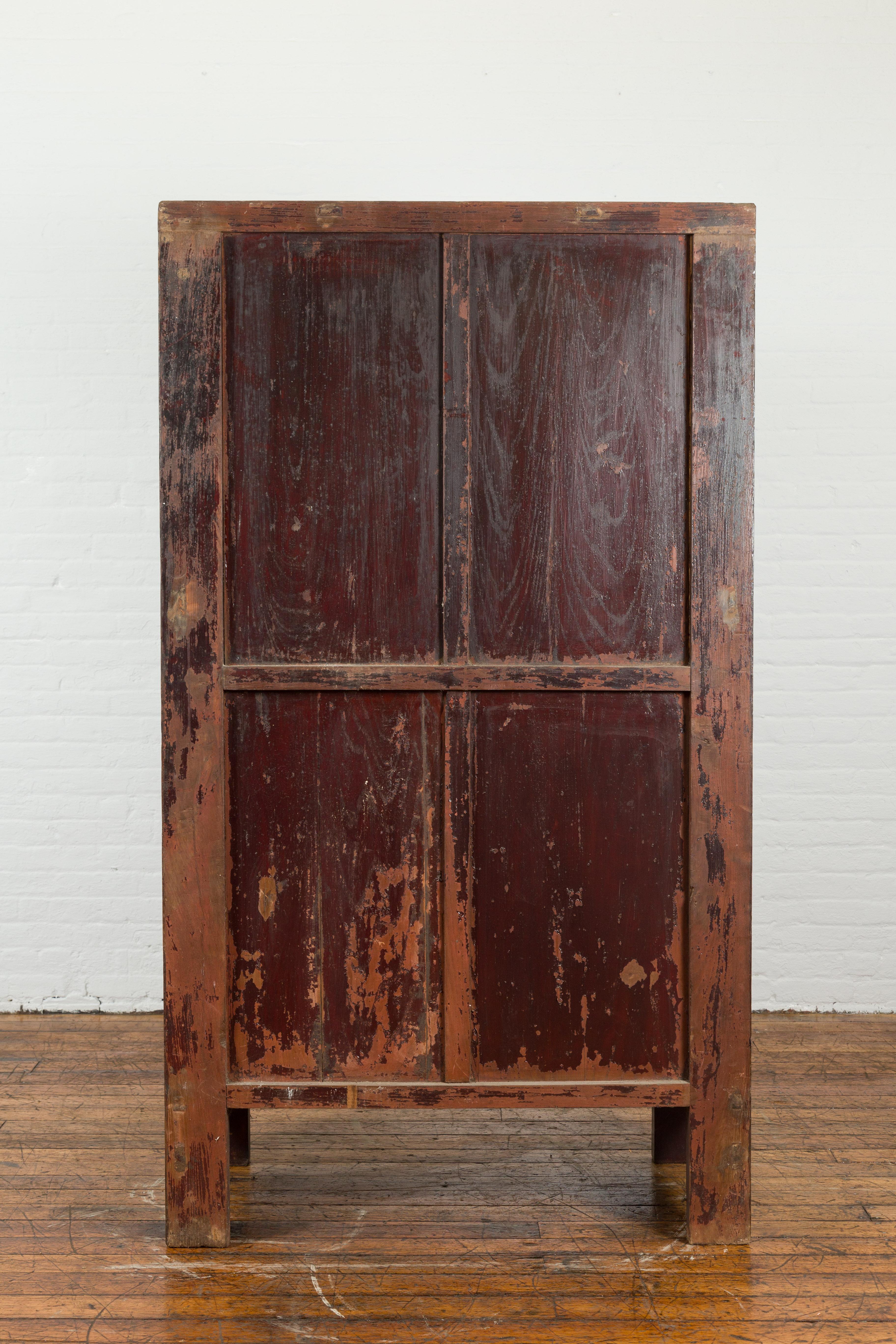 Chinese Qing Dynasty 19th Century Shanxi Cabinet with Original Black Lacquer For Sale 6