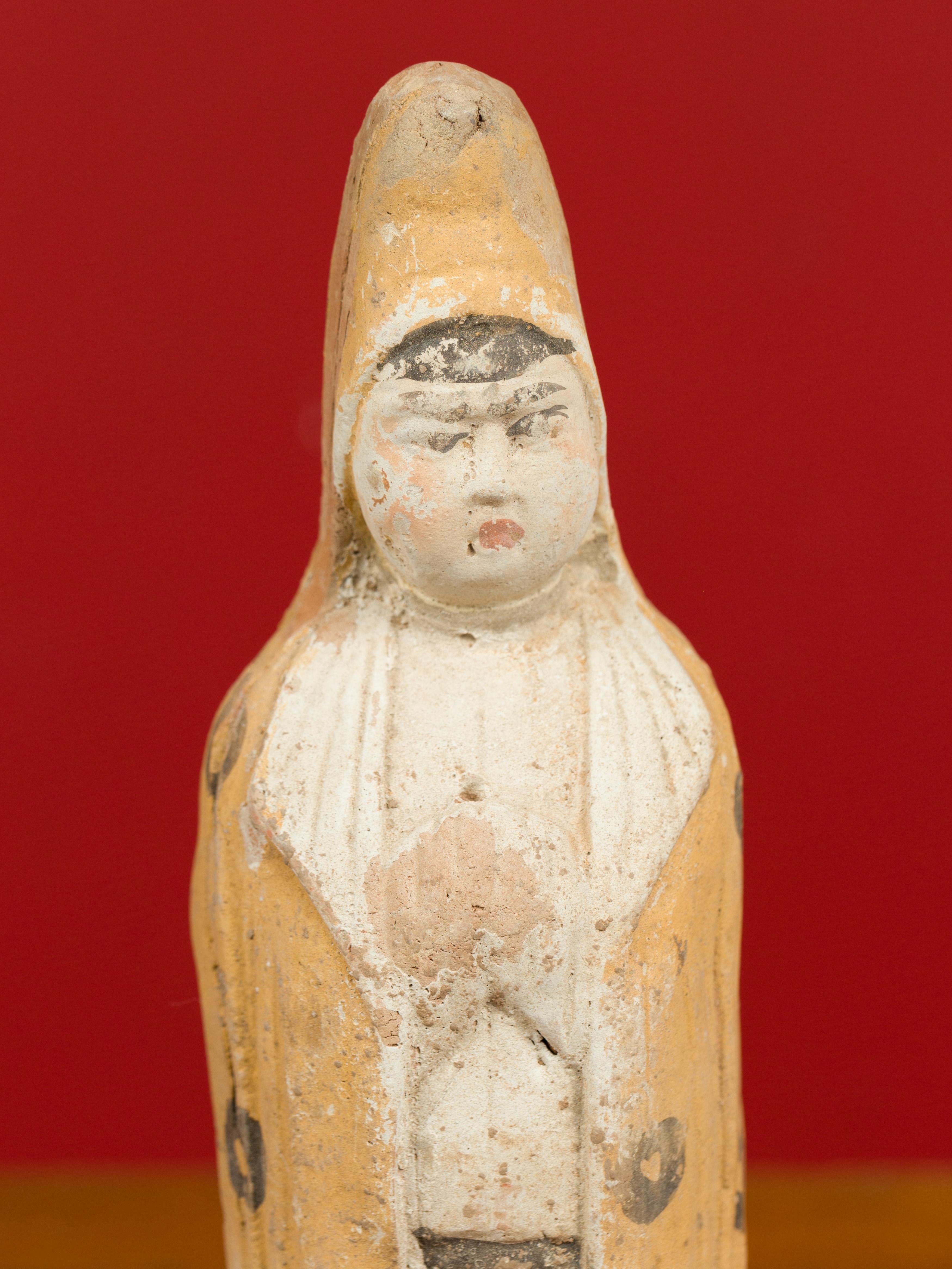 Chinese Qing Dynasty 19th Century Terracotta Priestess with Original Paint 5