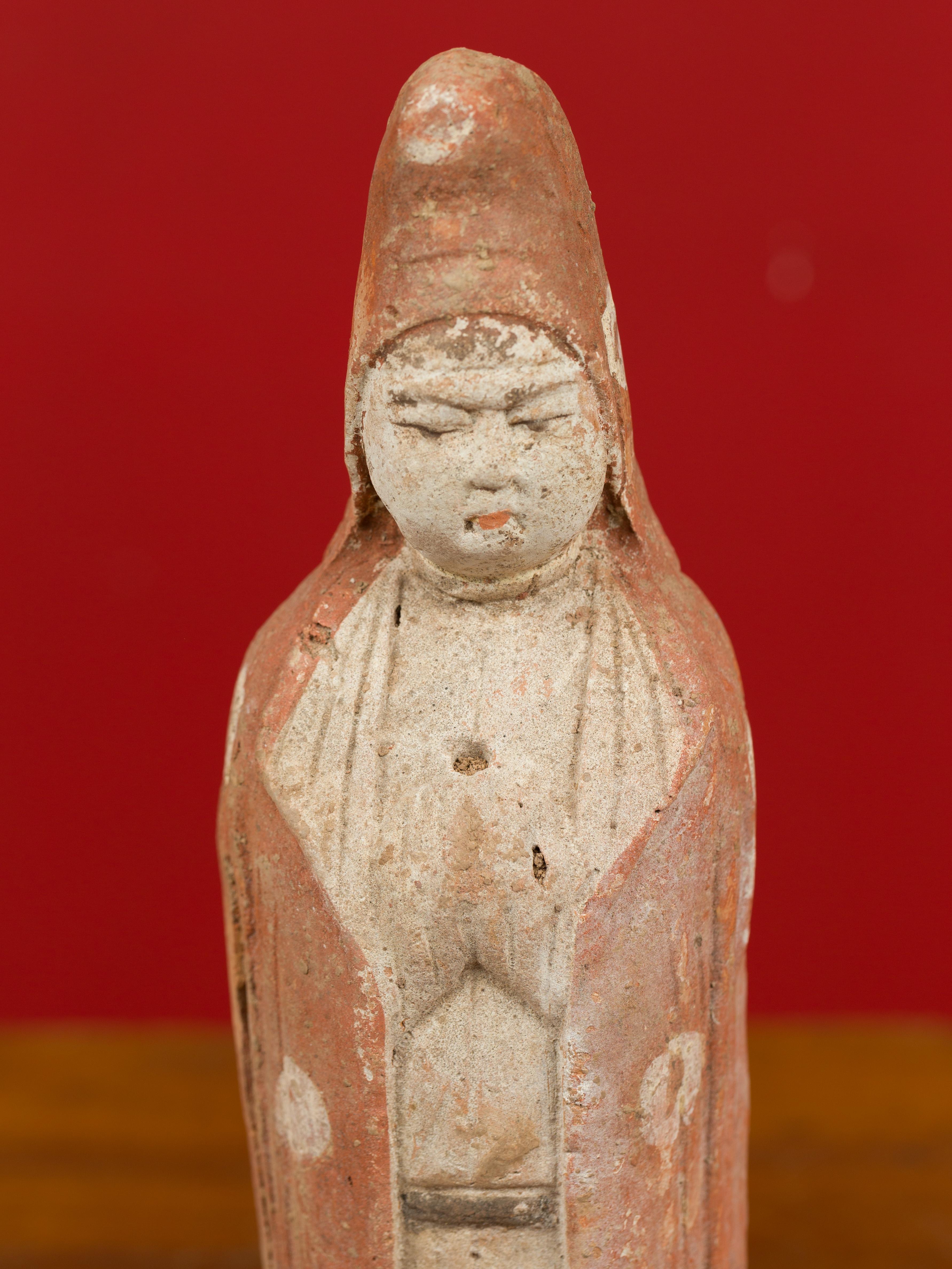Chinese Qing Dynasty 19th Century Terracotta Priestess with Original Paint 3
