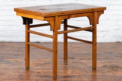 Chinese Qing Dynasty 19th Century Wine Console Table with Carved Apron