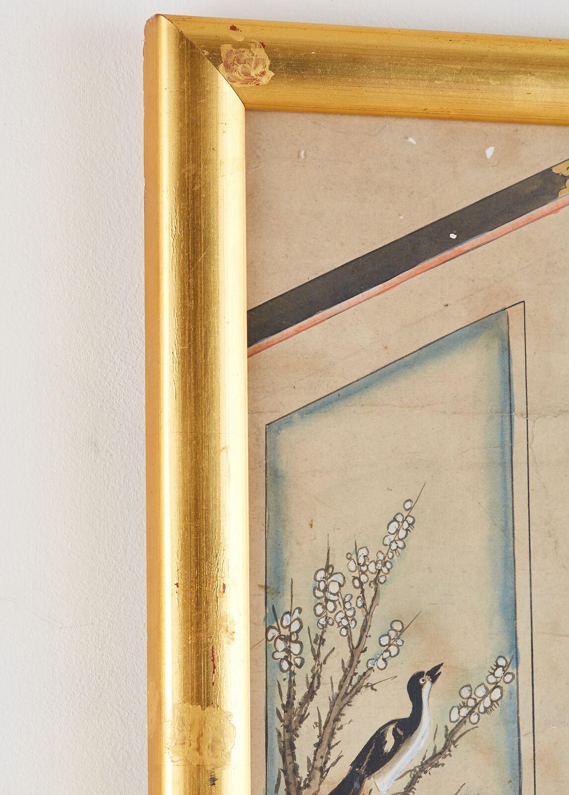 Paper Chinese Qing Dynasty Ancestral Portrait Mounted and Framed