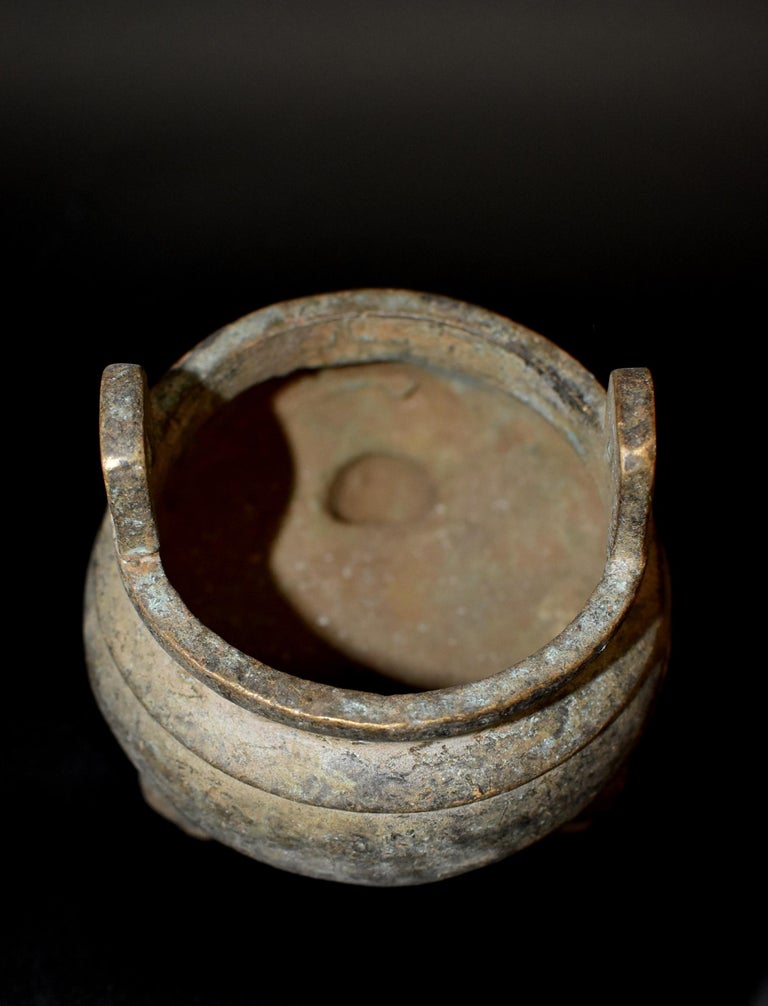 Chinese Qing Dynasty Antique Incense Burners, Set of 3, Bronze For Sale