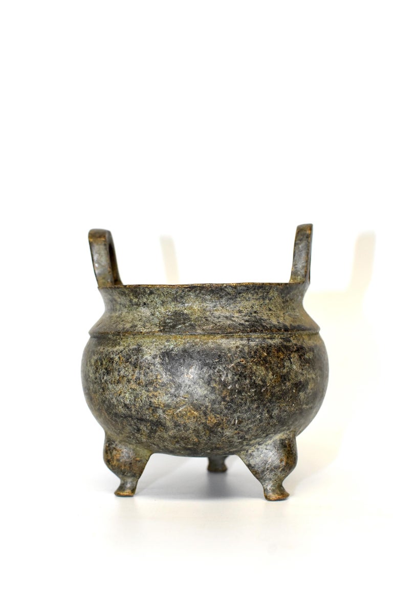 Chinese Qing Dynasty Antique Incense Burners, Set of 3, Bronze For Sale