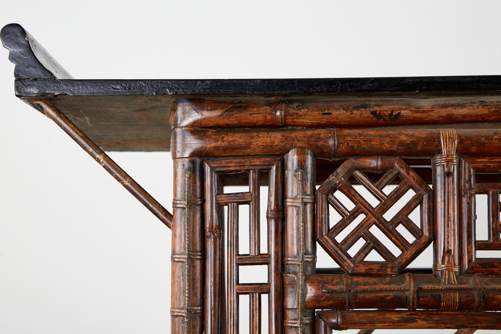 Chinese Qing Dynasty Bamboo Altar Table Console 6