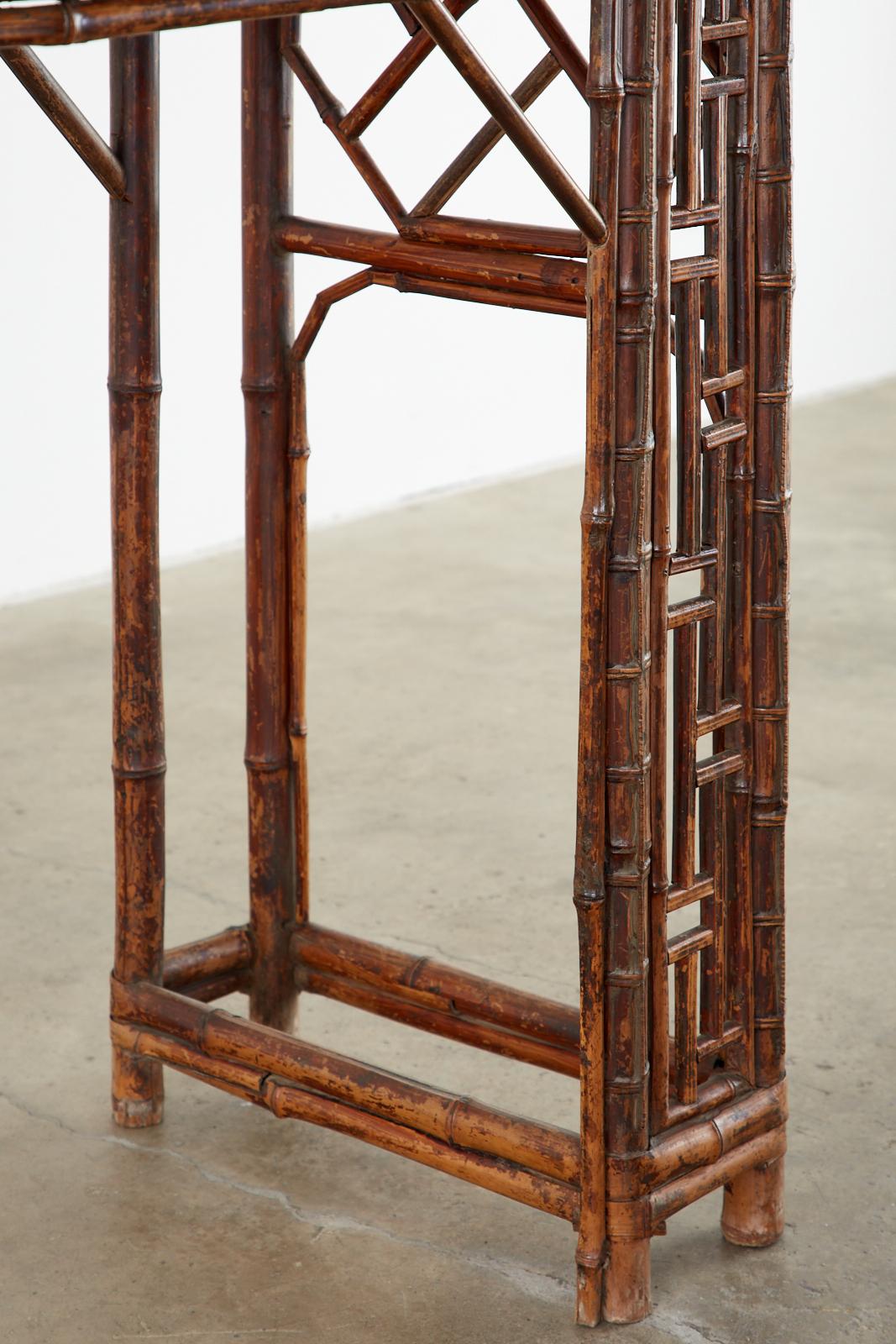 Chinese Qing Dynasty Bamboo Altar Table Console 8