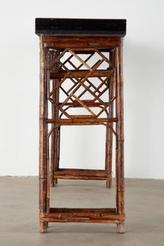 Chinese Qing Dynasty Bamboo Altar Table Console