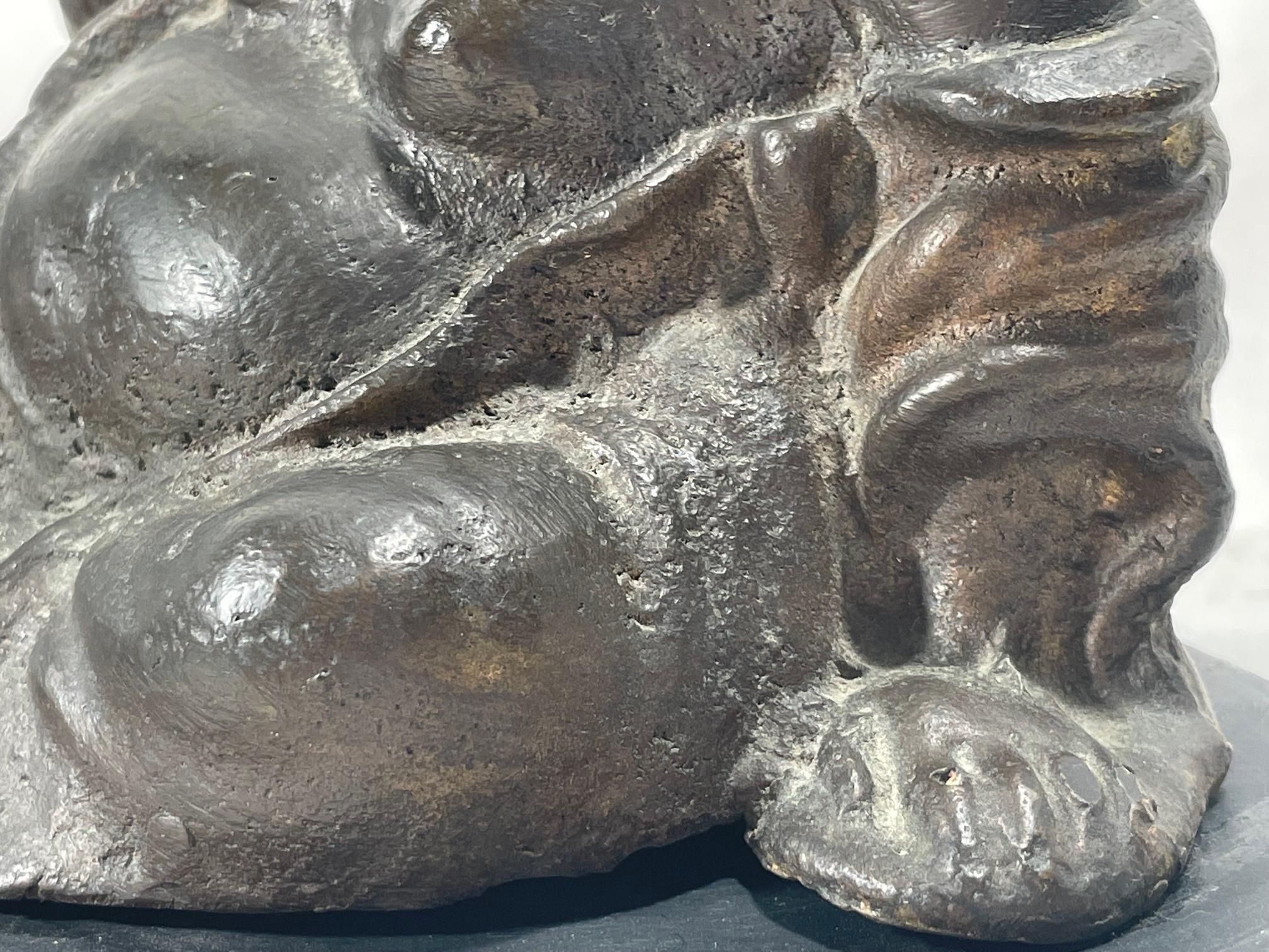 Statue en bronze de Bouddha Maitreya assis, dynastie chinoise Qing en vente 3