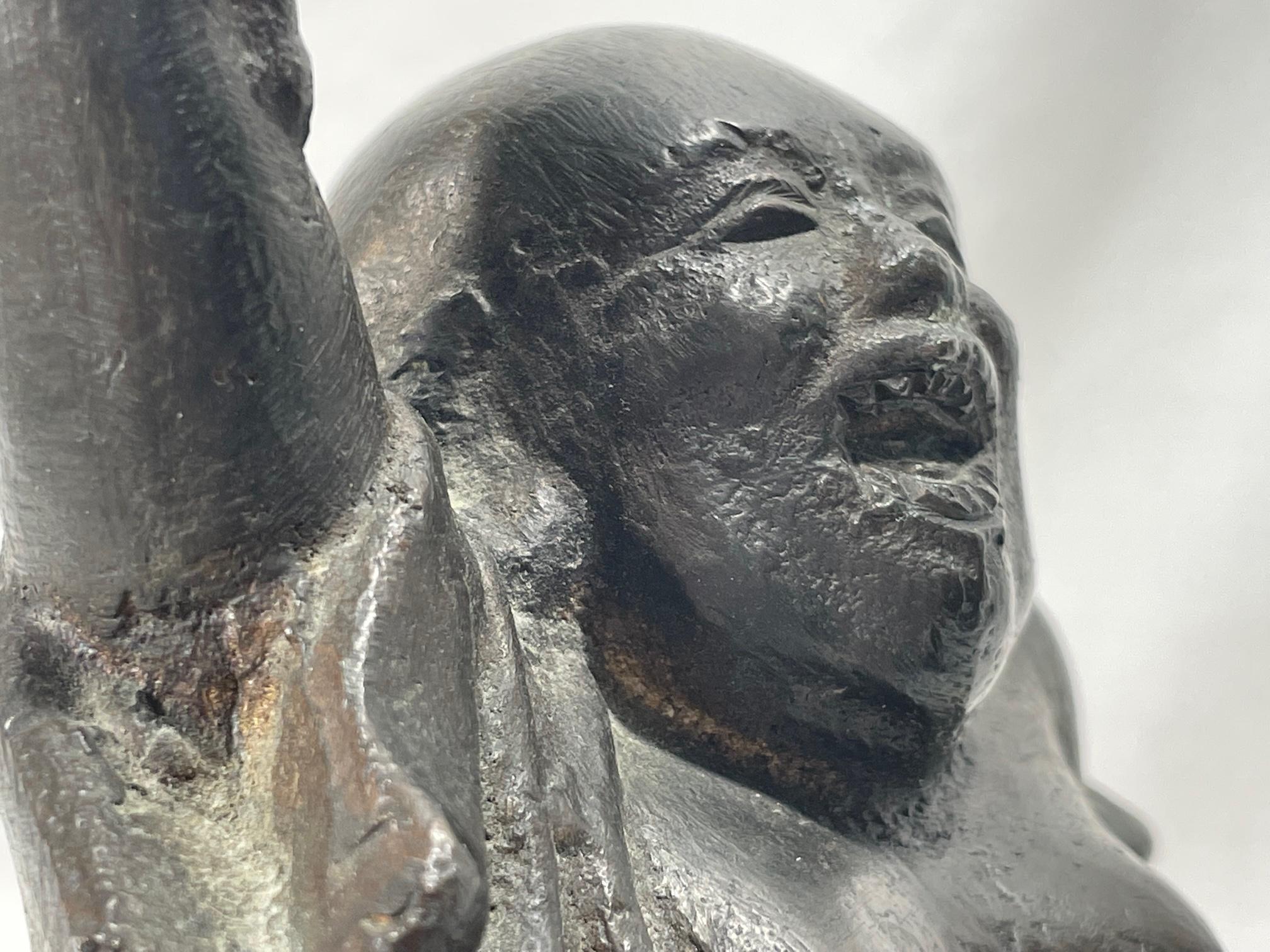Statue en bronze de Bouddha Maitreya assis, dynastie chinoise Qing en vente 4