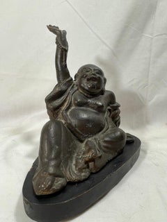 Chinese Qing Dynasty Bronze Statue of Seated Happy Maitreya Buddha
