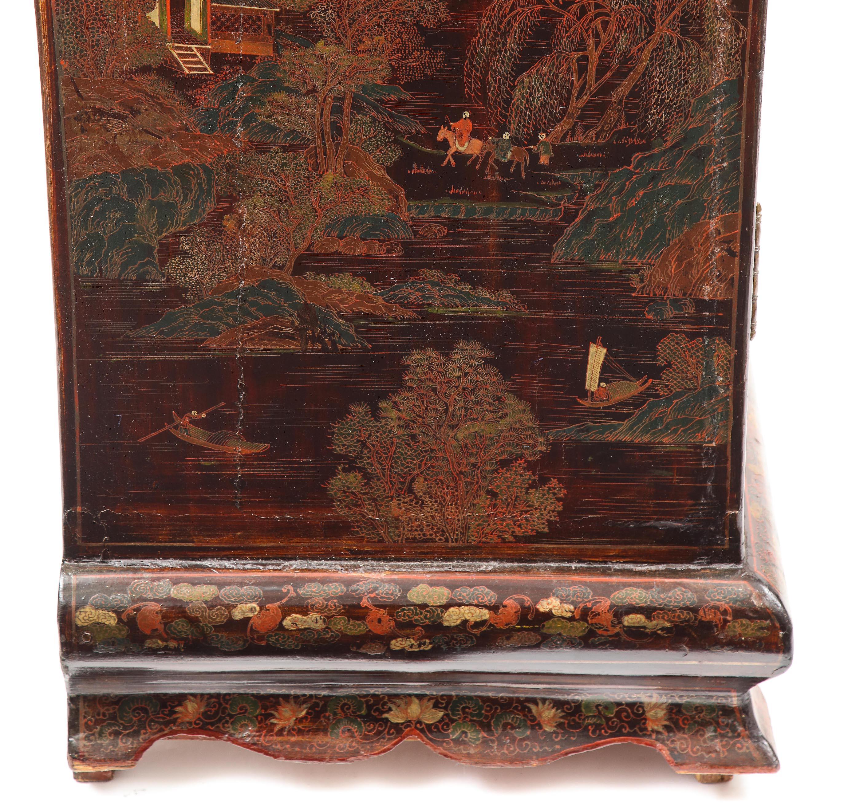 Chinese Qing Dynasty Brown Coromandel Lacquer Cabinet 7