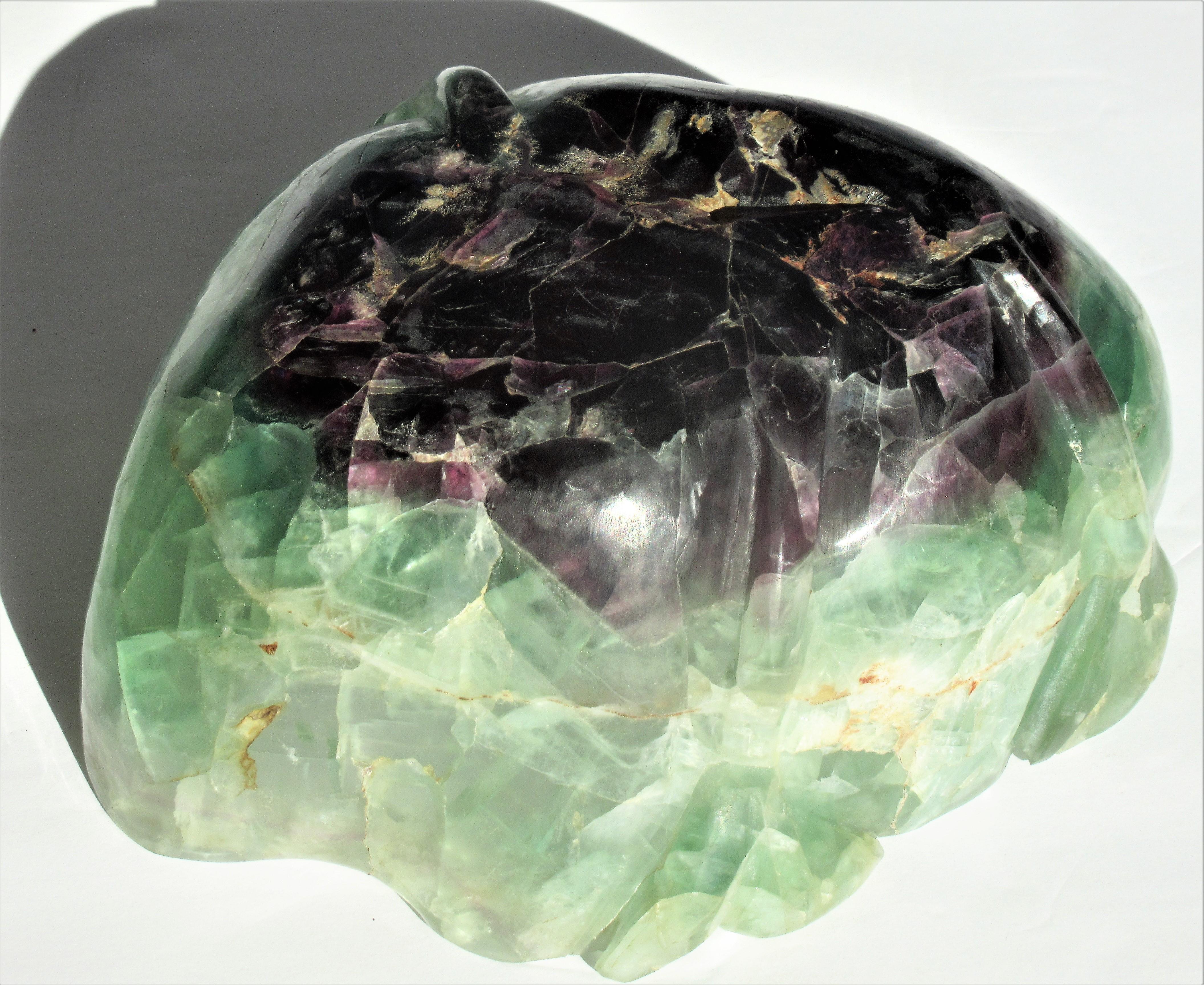 Chinese Qing Dynasty Carved Fluorite Bowl on Stand 2