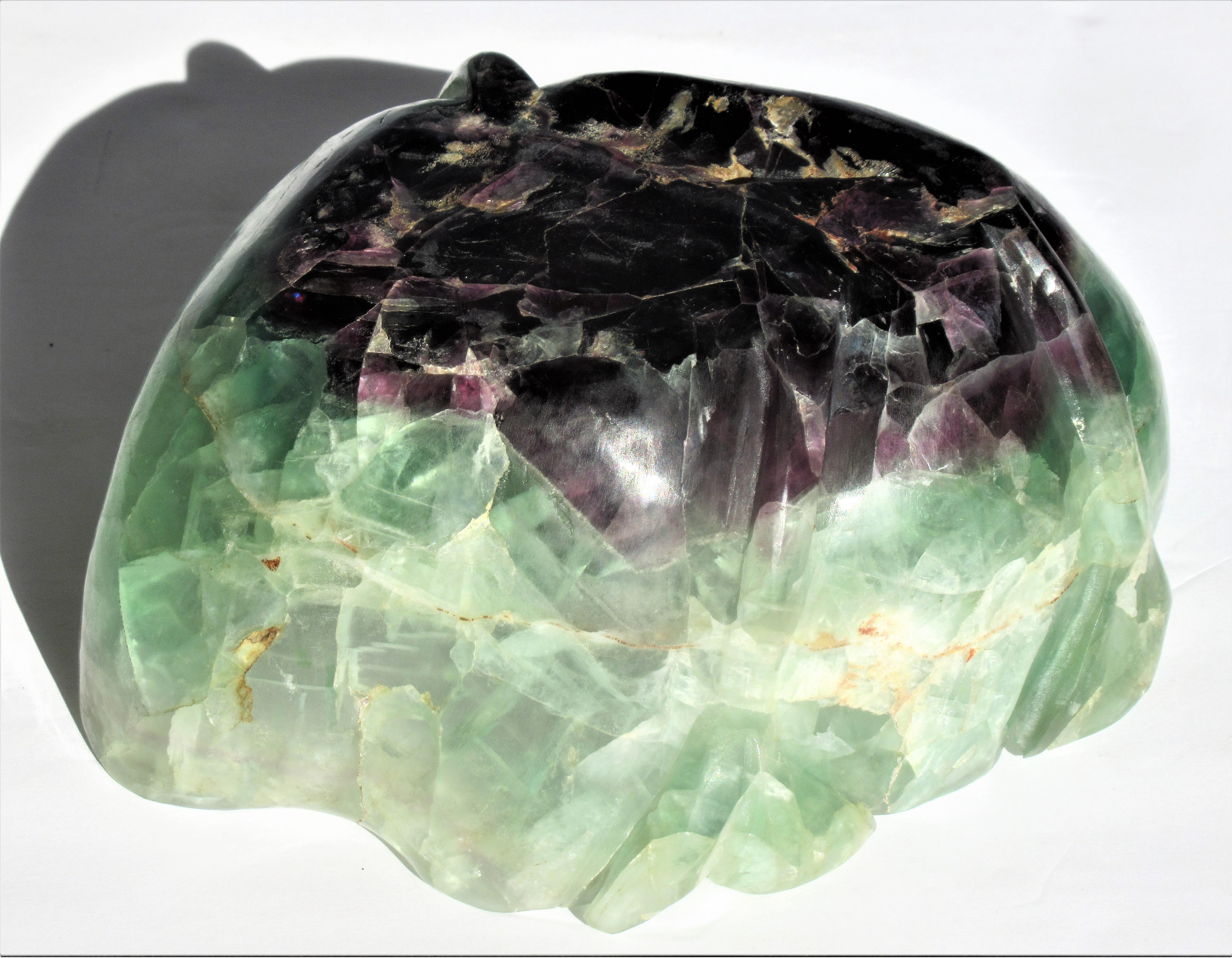 Chinese Qing Dynasty Carved Fluorite Bowl on Stand 4